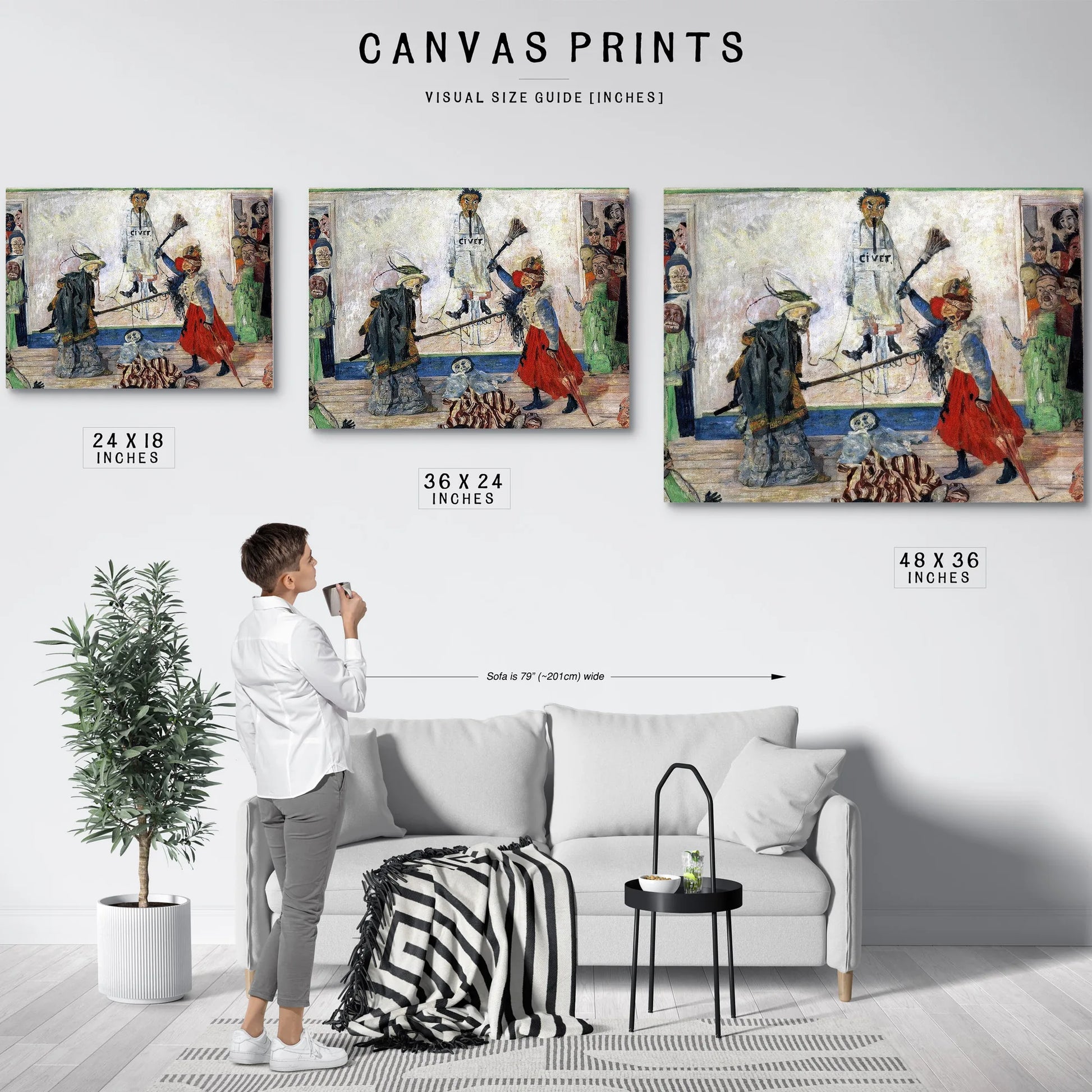 Masks Fighting Over A Hanged Man By James Ensor Fine Art Print