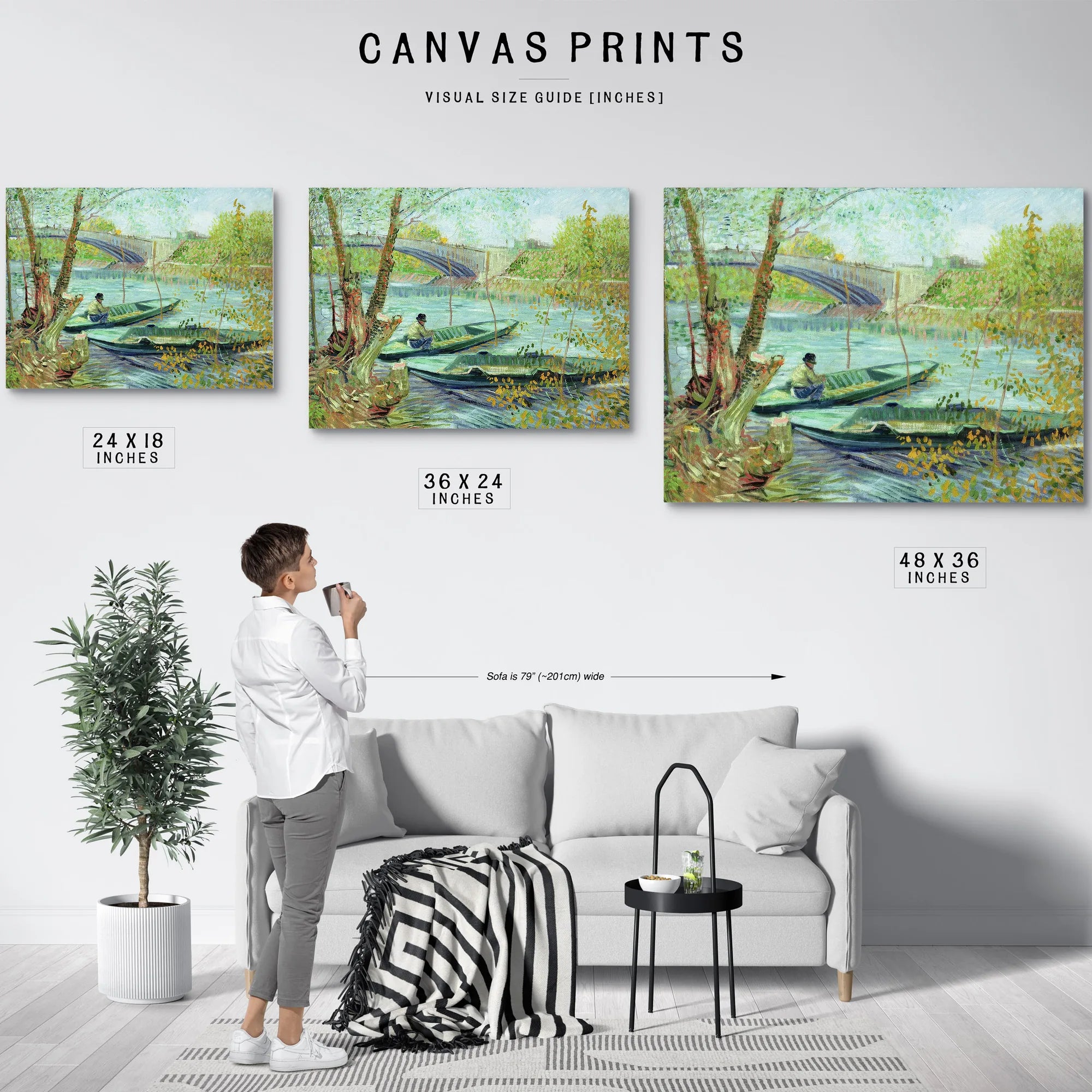 Fishing In The Spring. Pont De Clichy By Vincent Van Gogh Fine Art Print