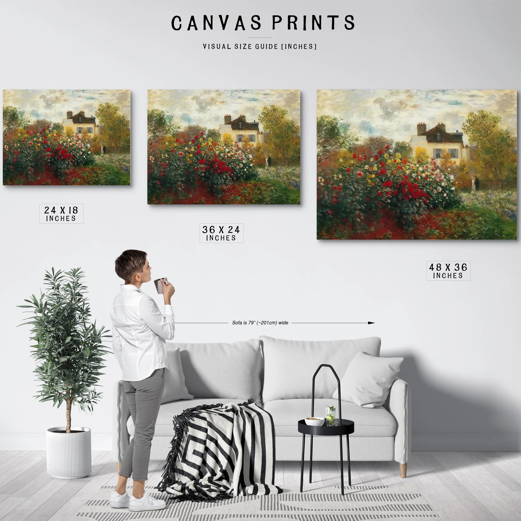 Monet's Garden At Argenteuil By Claude Monet Fine Art Print