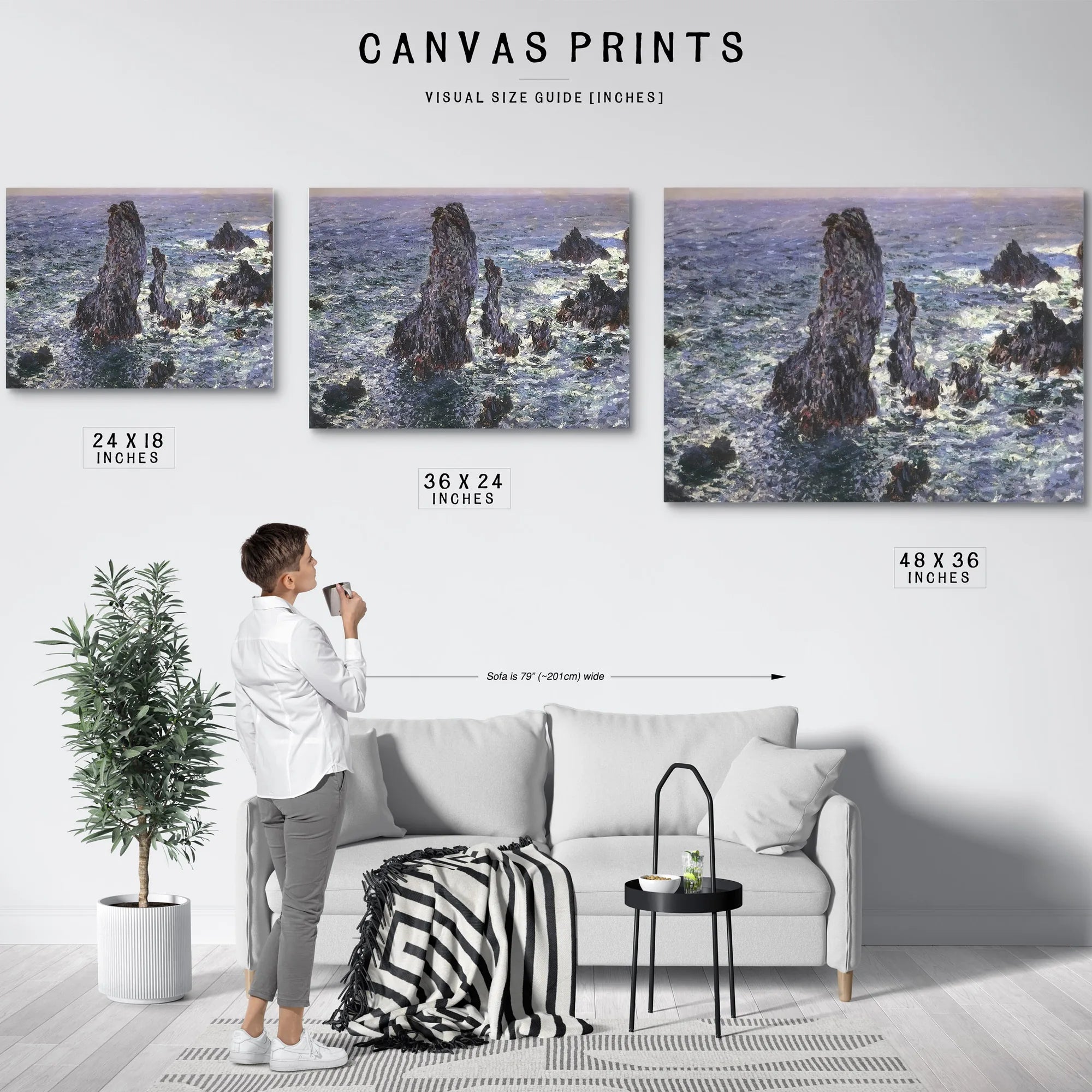 Pyramids At Belle Ile By Claude Monet Fine Art Print