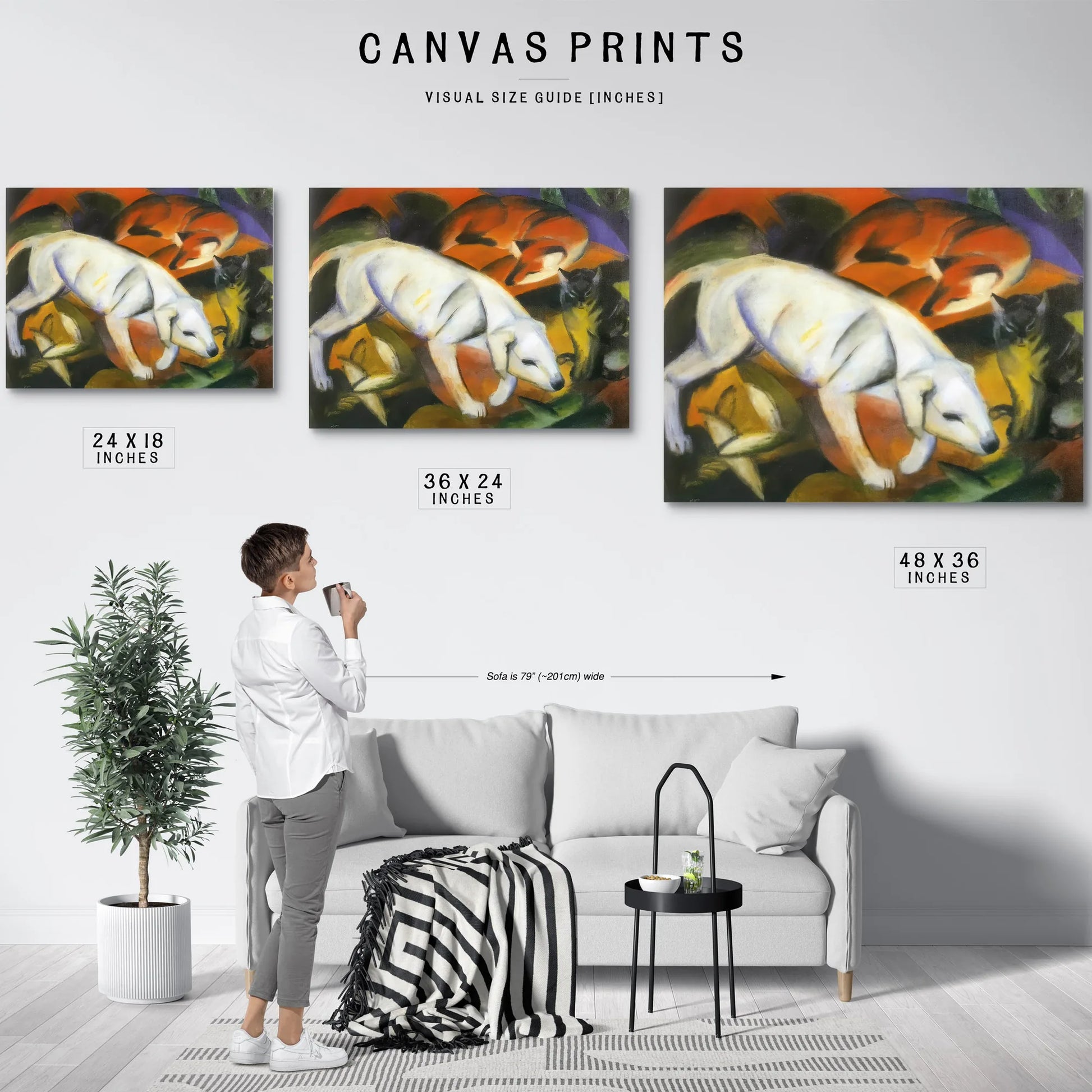 Three Animals Dog Fox And Cat By Franz Marc Fine Art Print
