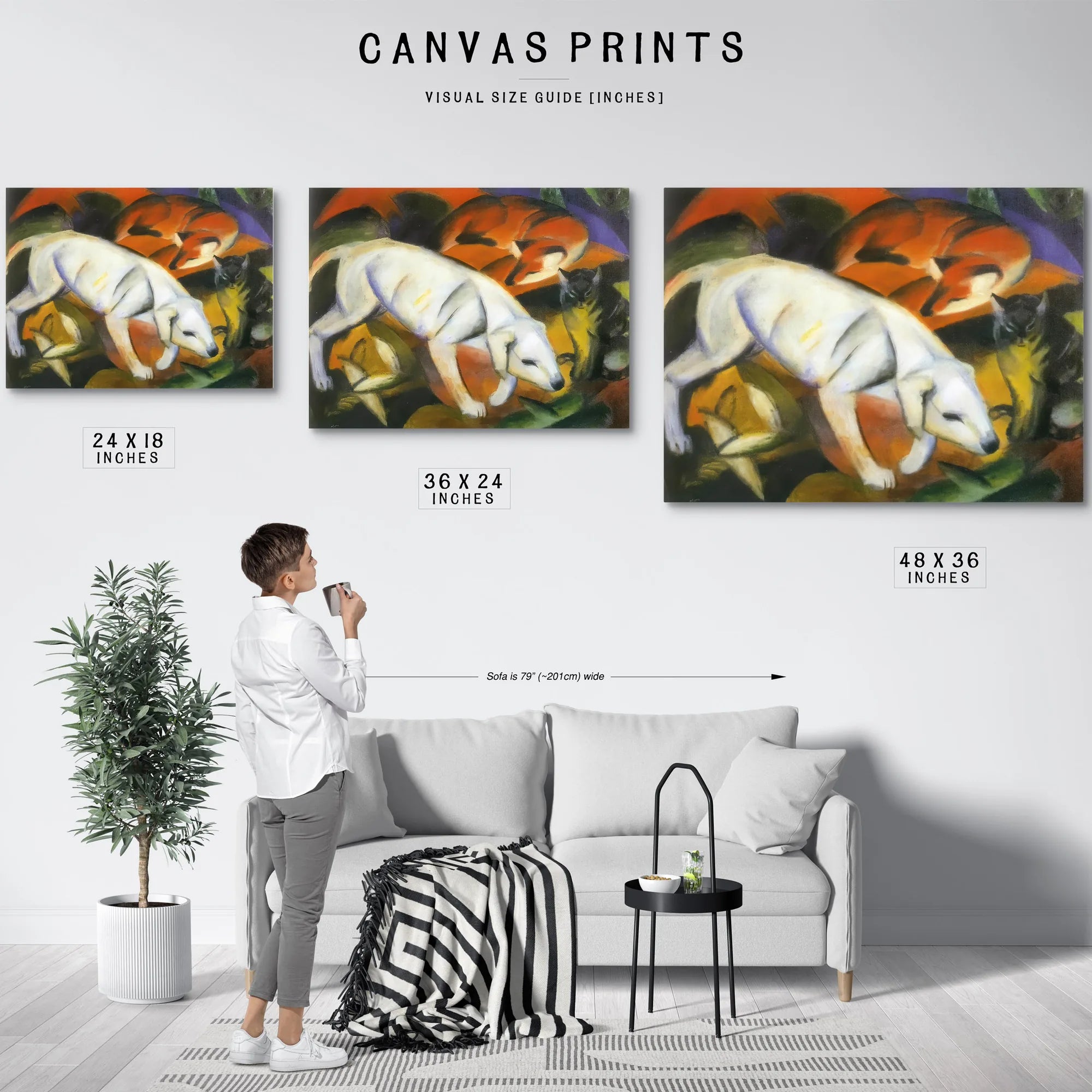 Three Animals Dog Fox And Cat By Franz Marc Fine Art Print