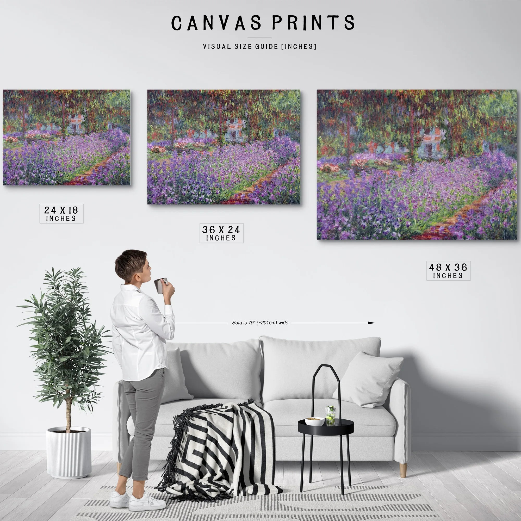 The Artist's Garden At Giverny By Claude Monet Fine Art Print