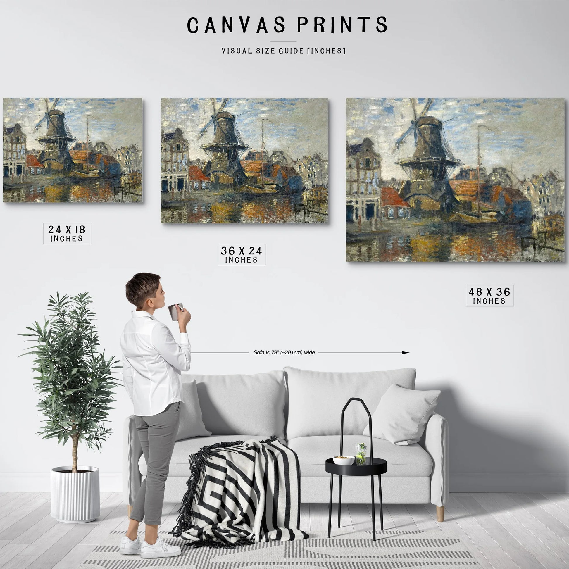 The Windmill On The Onbekende Gracht, Amsterdam By Claude Monet Fine Art Print