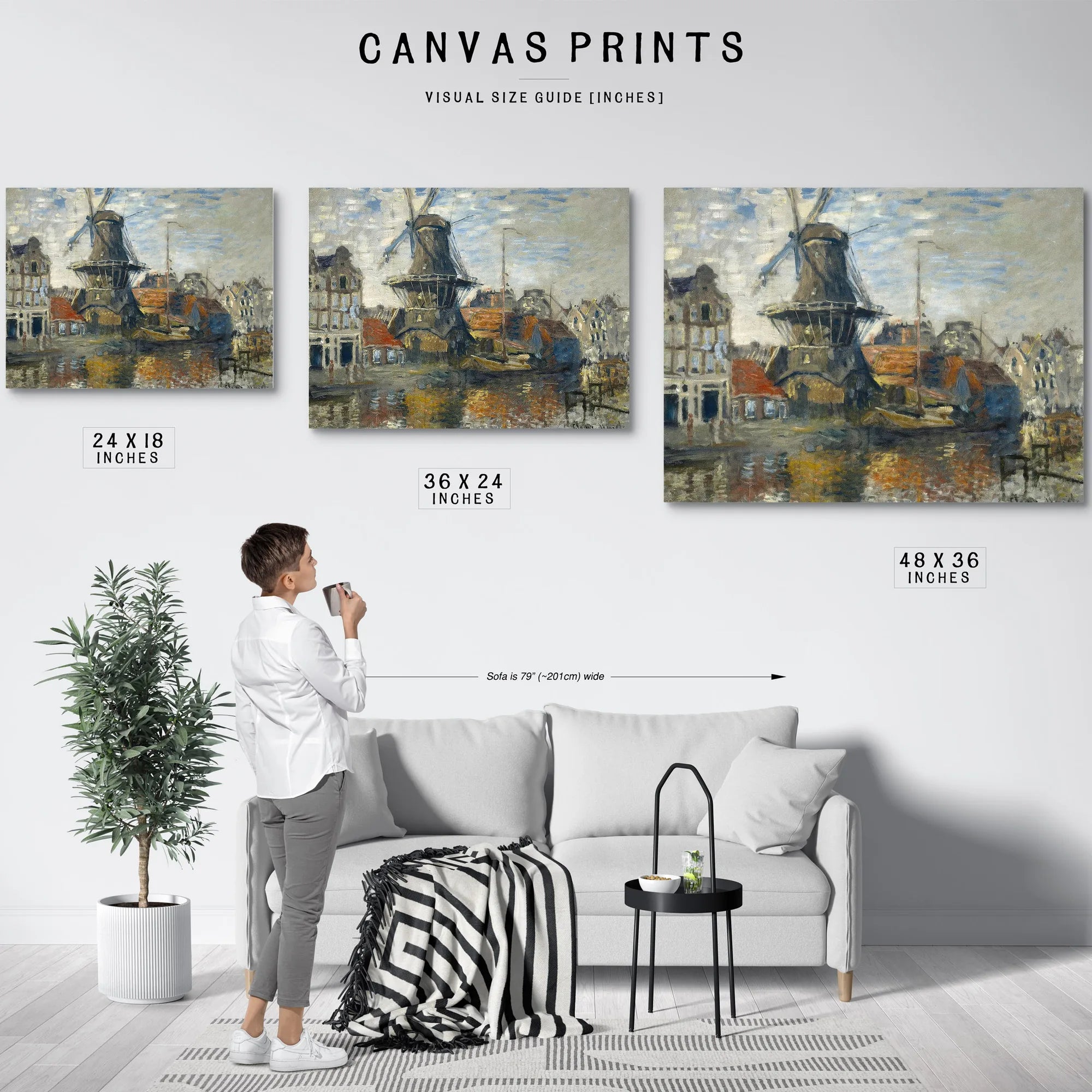 The Windmill On The Onbekende Gracht, Amsterdam By Claude Monet Fine Art Print