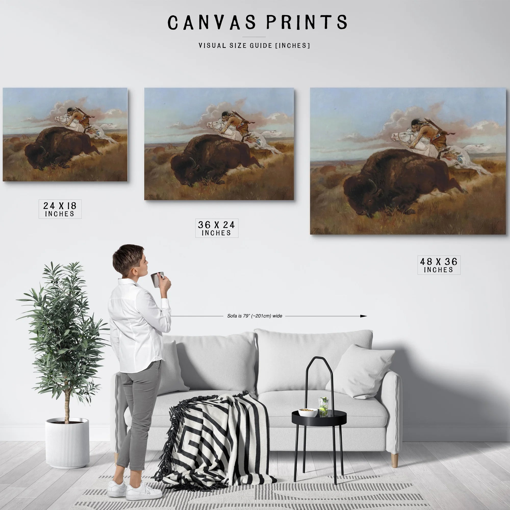 Buffalo Hunting By Charles Marion Russell Fine Art Print