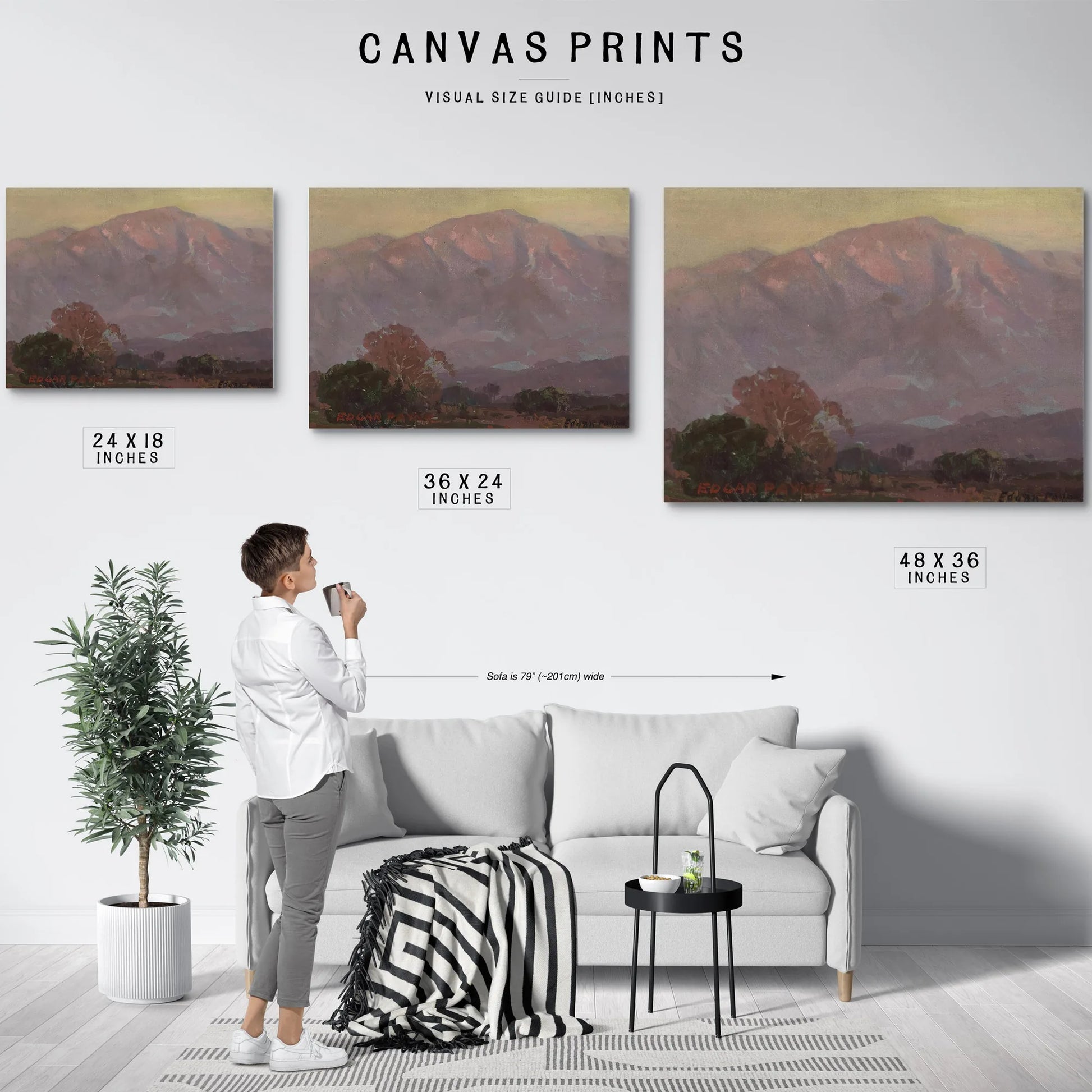Purple Foothills San Gabriel Mountains By Edgar Payne Fine Art Print