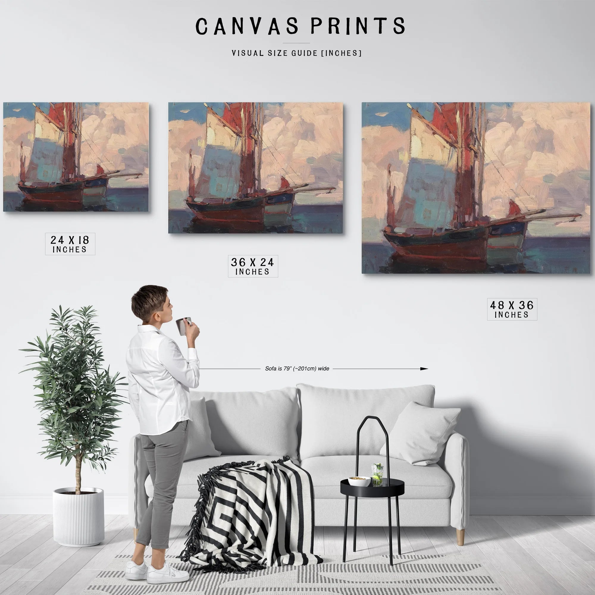 Shadows, French Tuna Boats By Edgar Payne Fine Art Print
