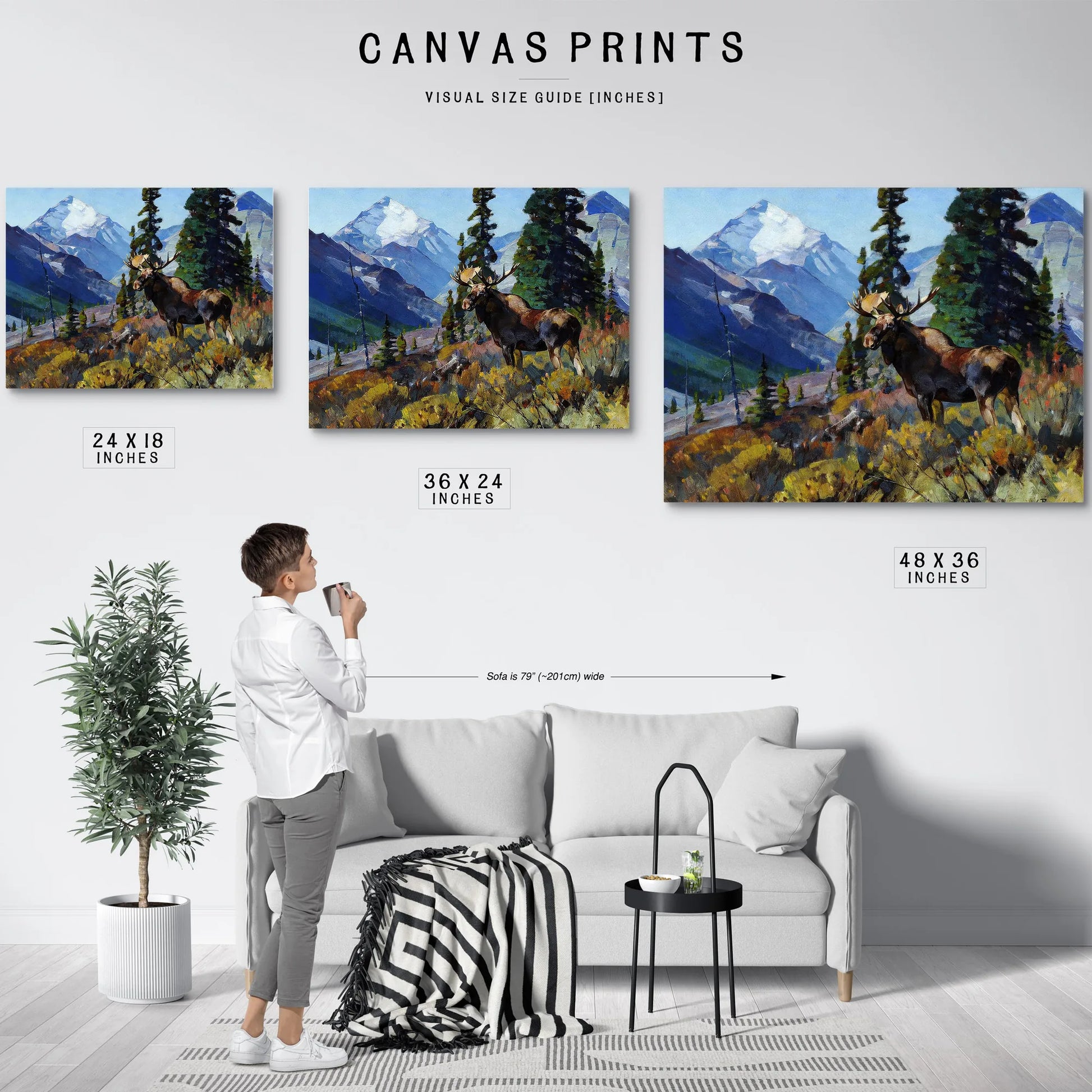 Moose On The Head Of Ram River By Carl Rungius Fine Art Print