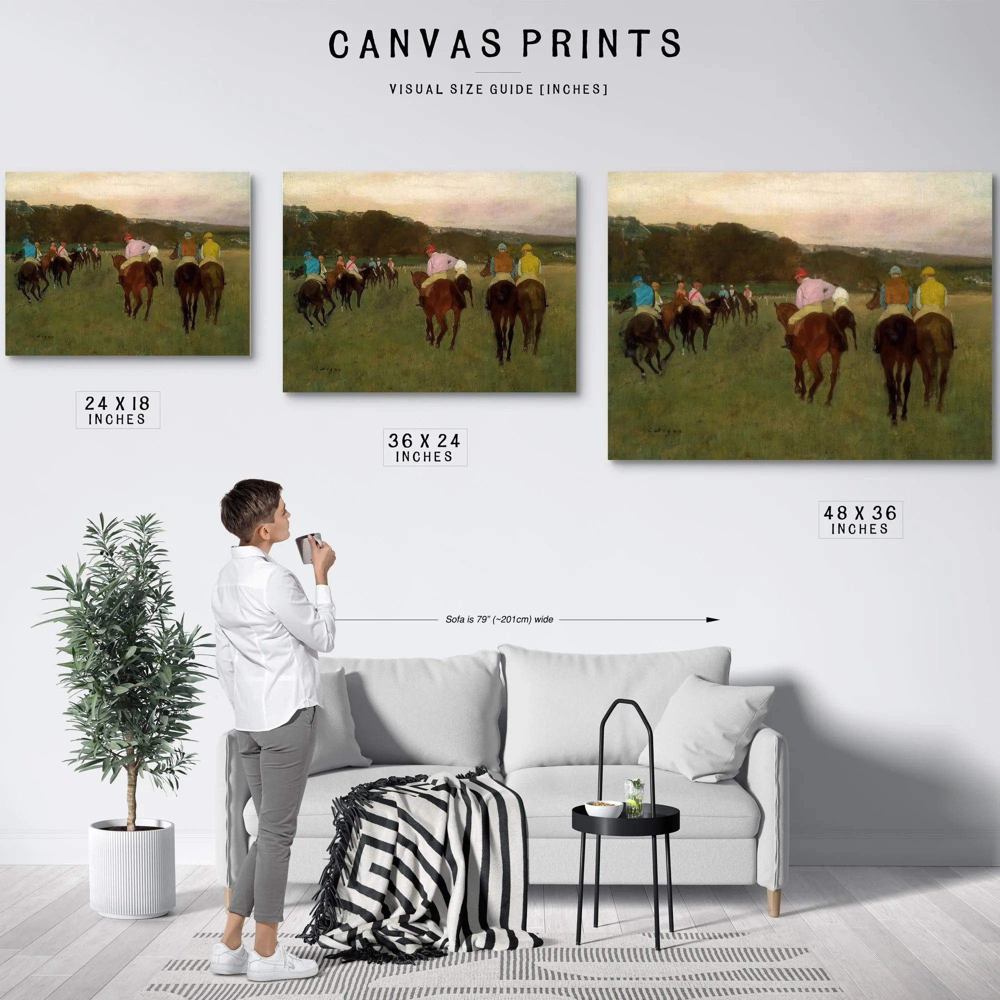 Race Horses At Longchamp By Edgar Degas Fine Art Print