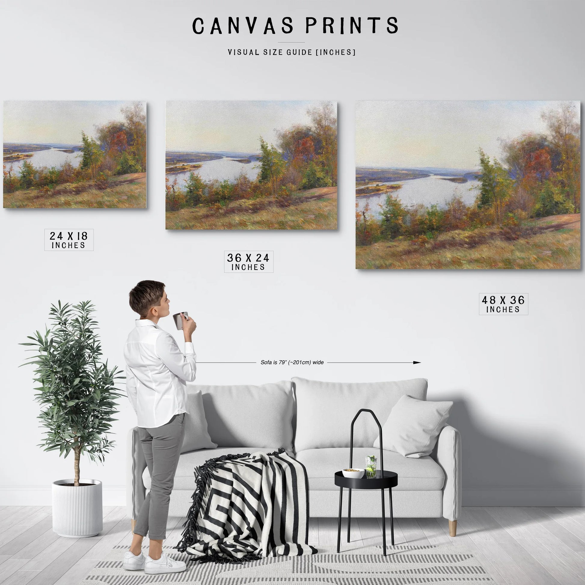 Autumn Trees Overlooking A River By William Wendt Fine Art Print