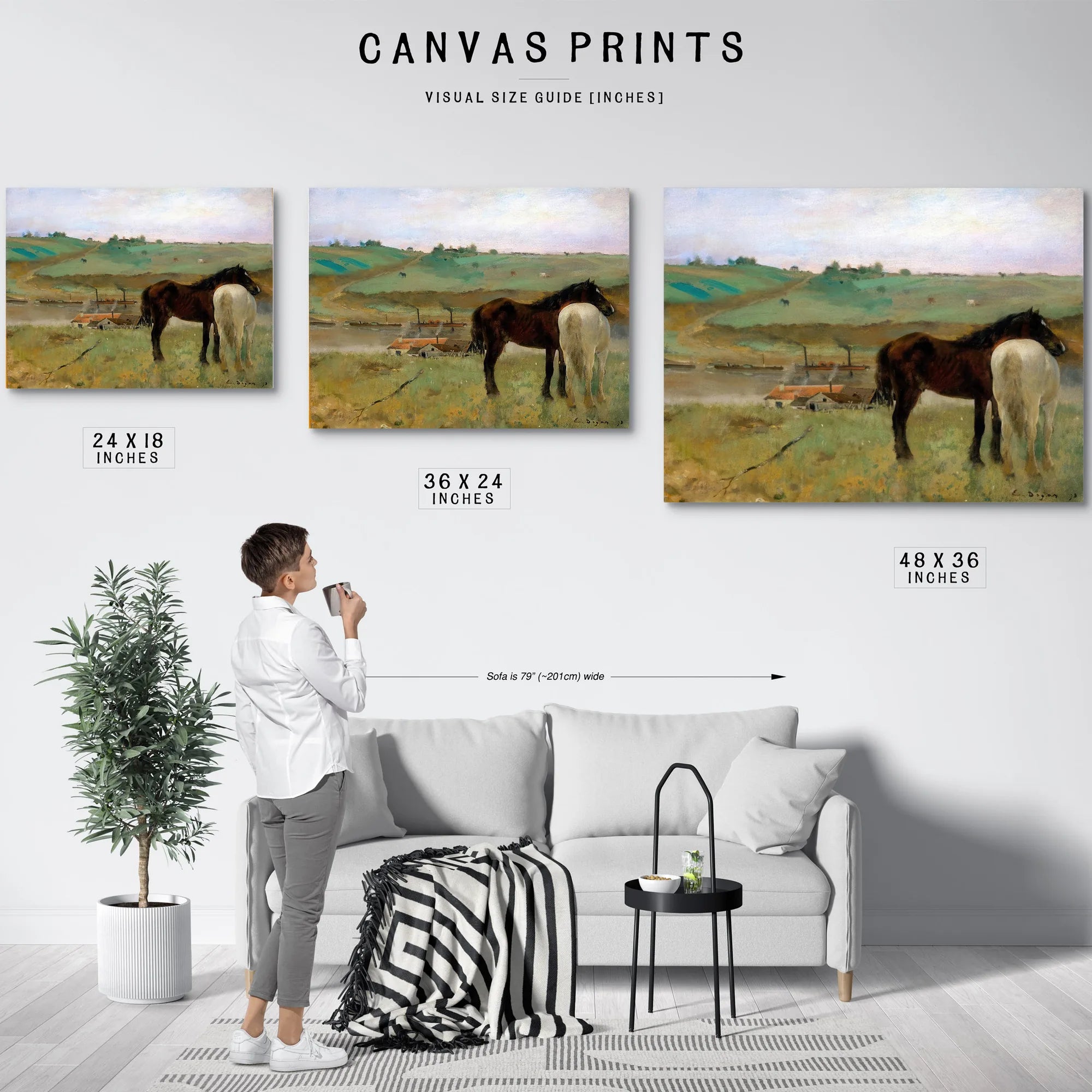 Horse In A Meadow By Edgar Degas Fine Art Print