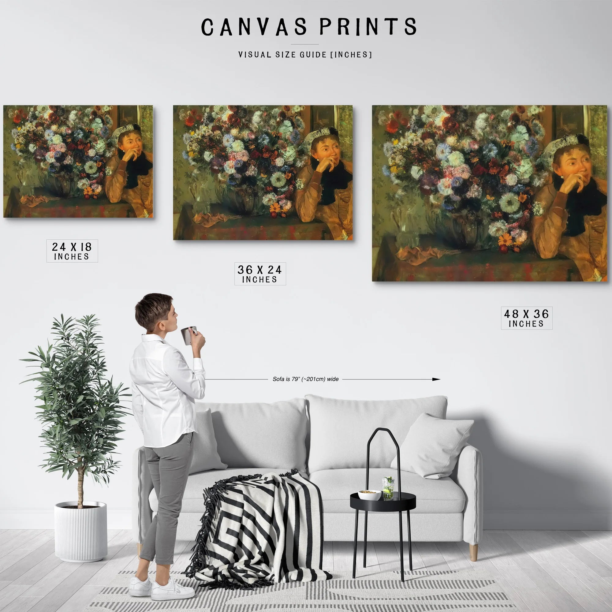 Woman With Chrysanthemums By Edgar Degas Fine Art Print