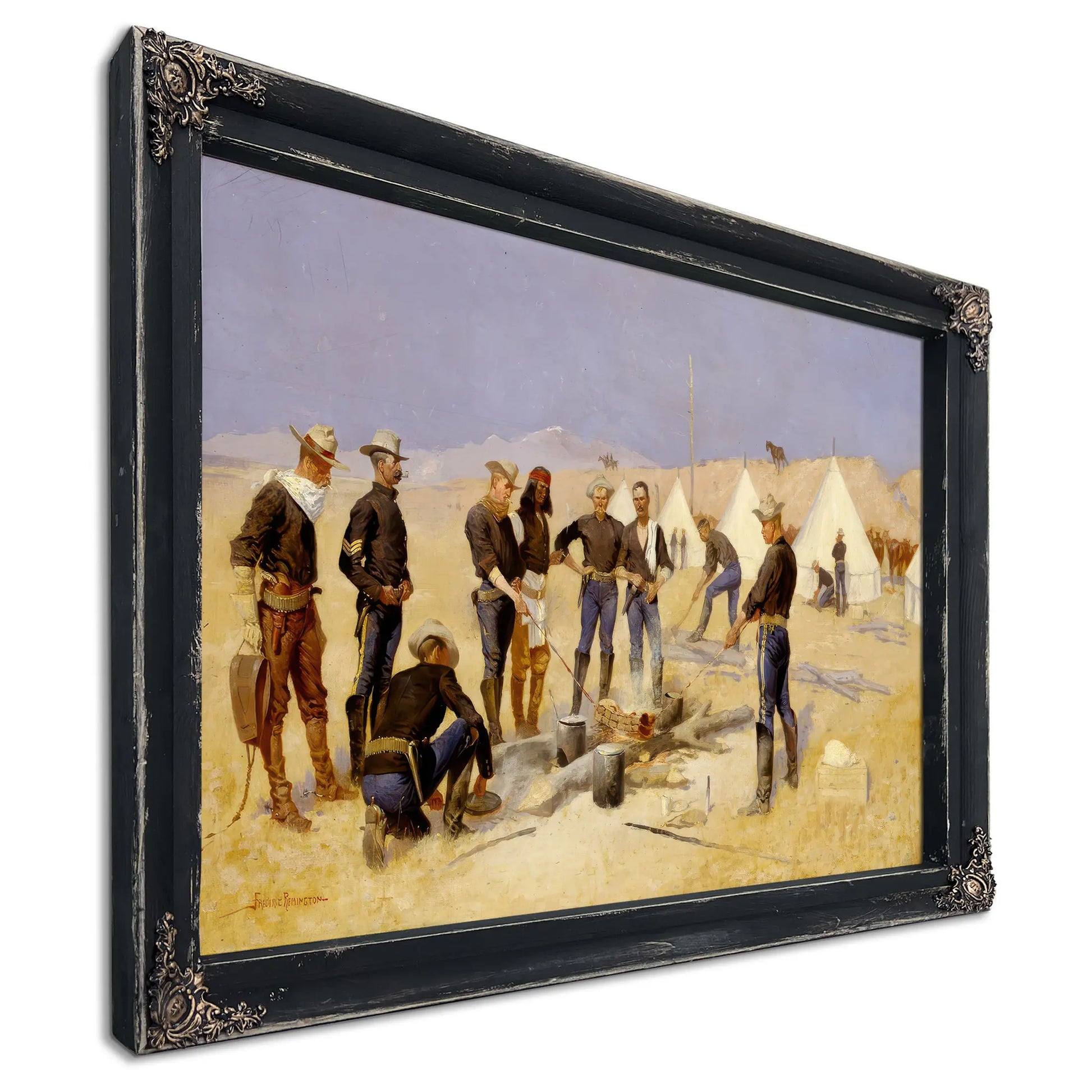 Roasting The Christmas Beef In A Cavalry Camp by Frederic Remington