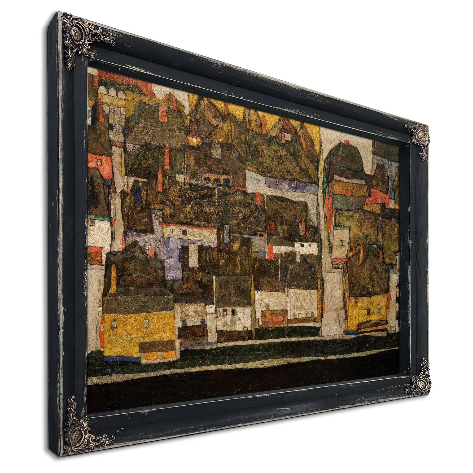 Krumau On The Moldova Town Iii 1914 99 5X120 5Cm Leopold Museum By Egon Schiele Fine Art Print