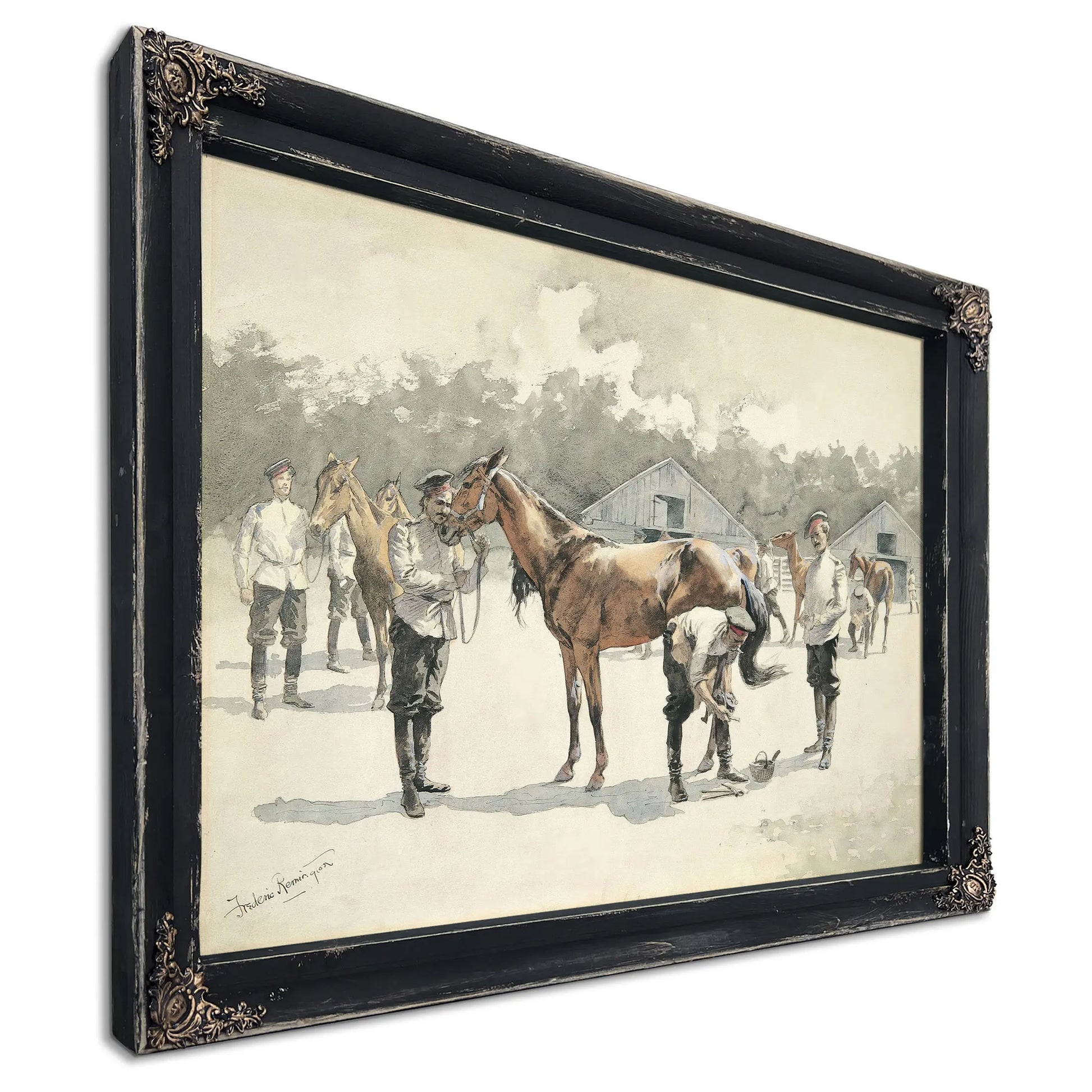 Shoeing Cossack Horses by Frederic Remington