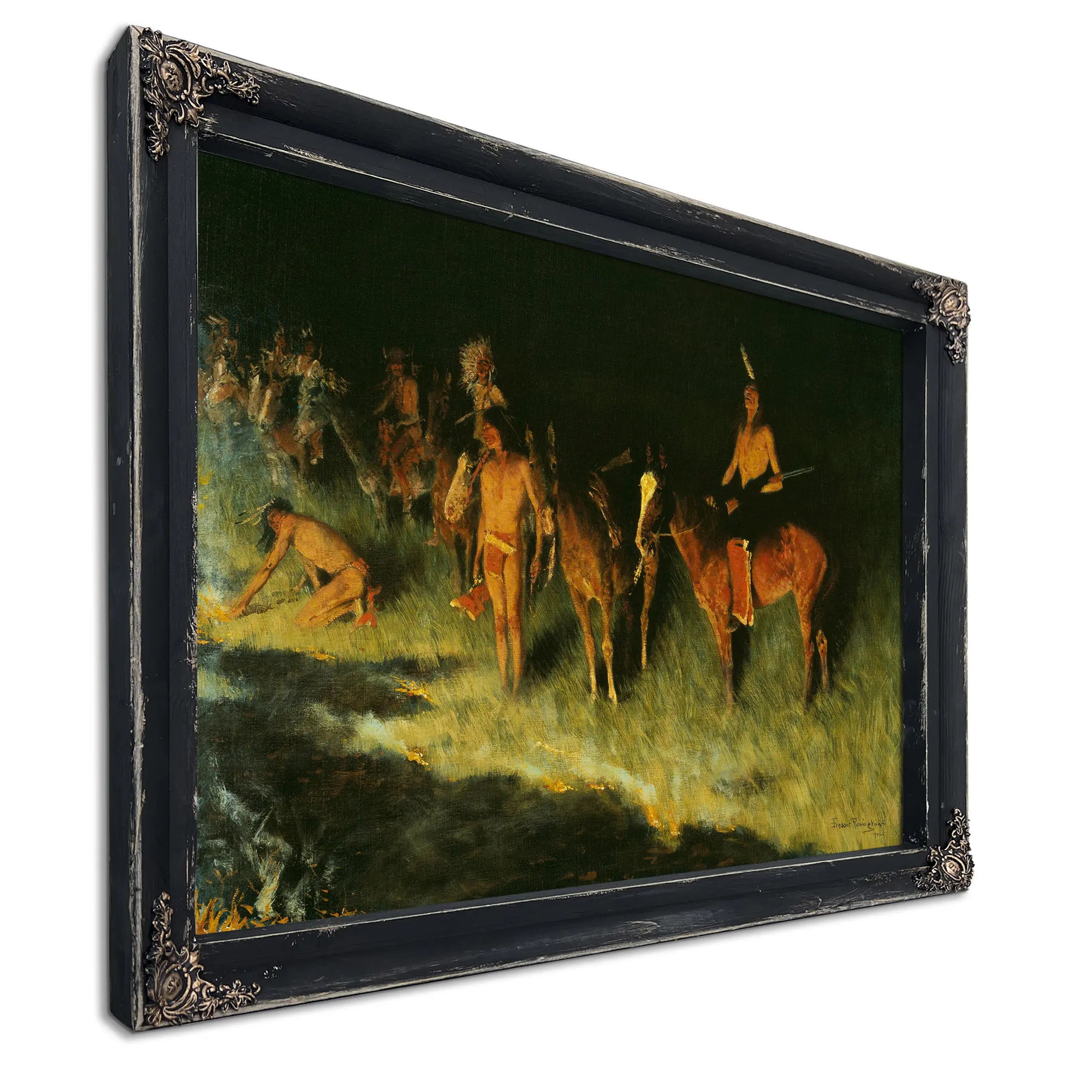 The Grass Fire  by Frederic Remington