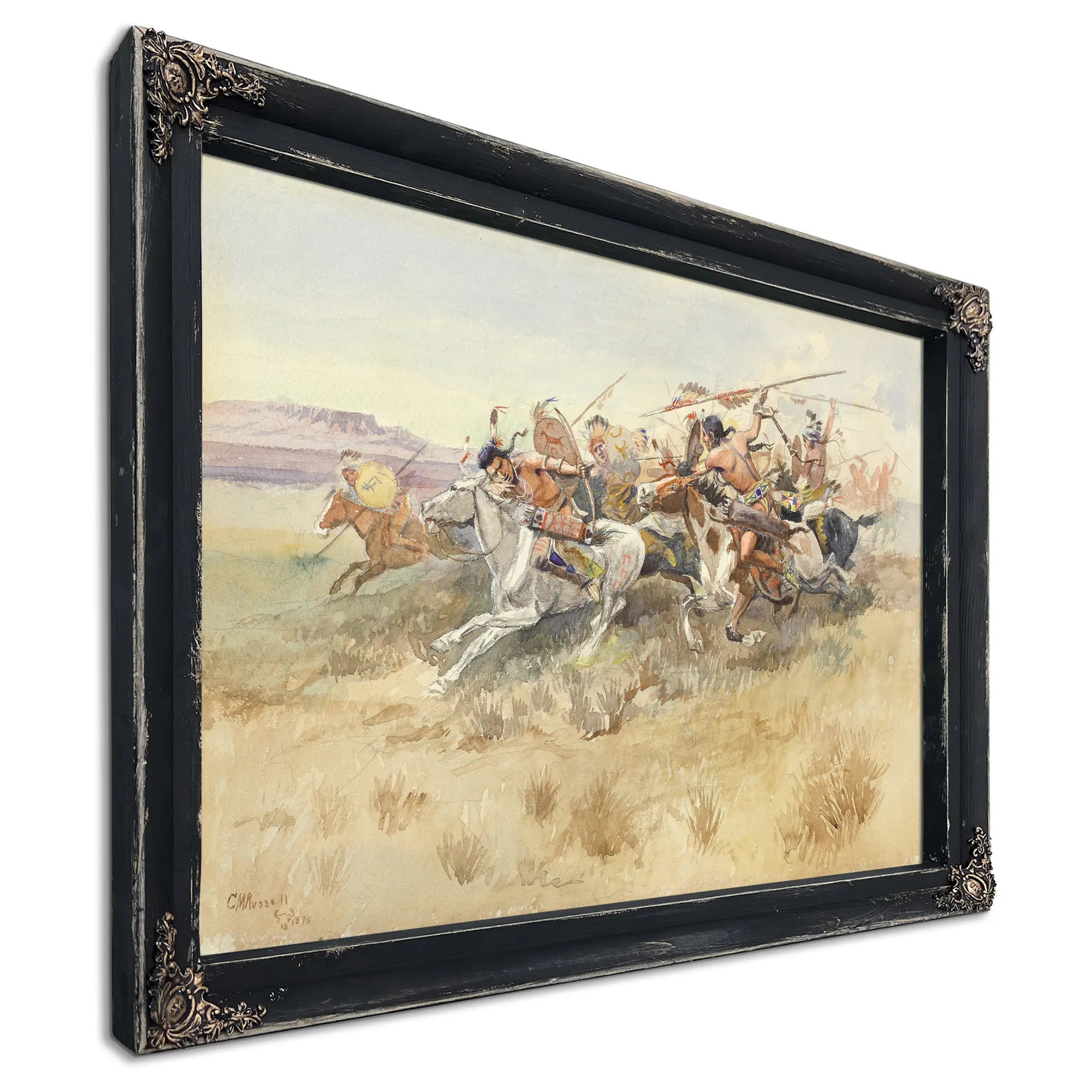Running Fight Between Crees And Blackfeet Old Style Warfare by Charles Marion Russell