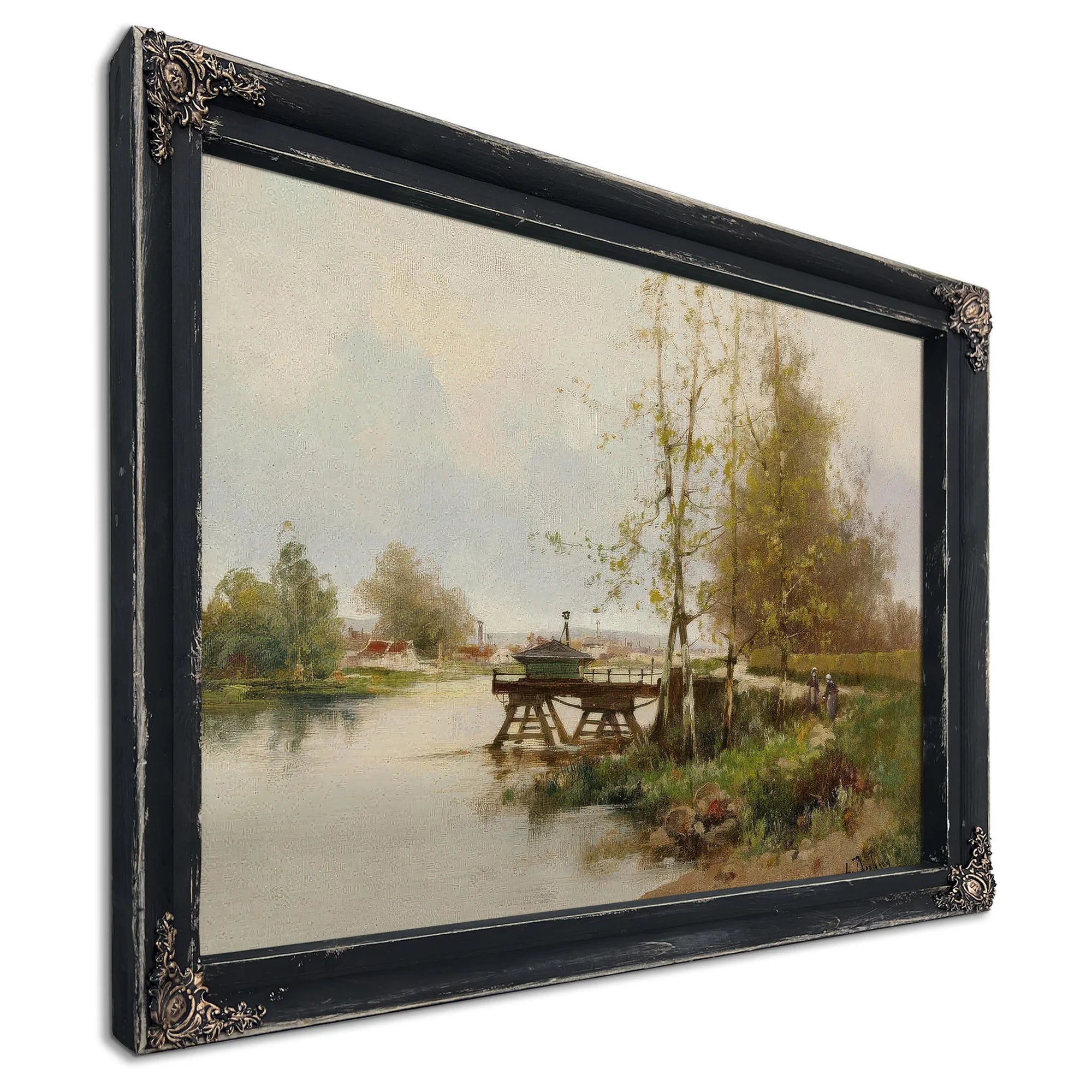 The Pond At The Edge Of The Village By Eugene Galien Laloue Fine Art Print