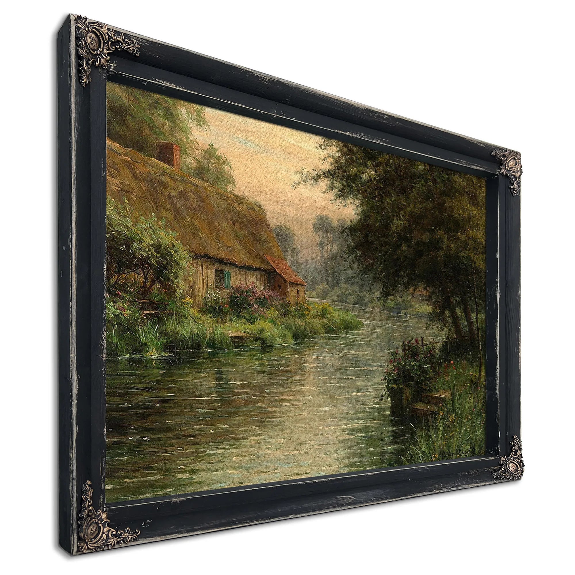 Cottage Along The River By Louis Aston Knight Fine Art Print