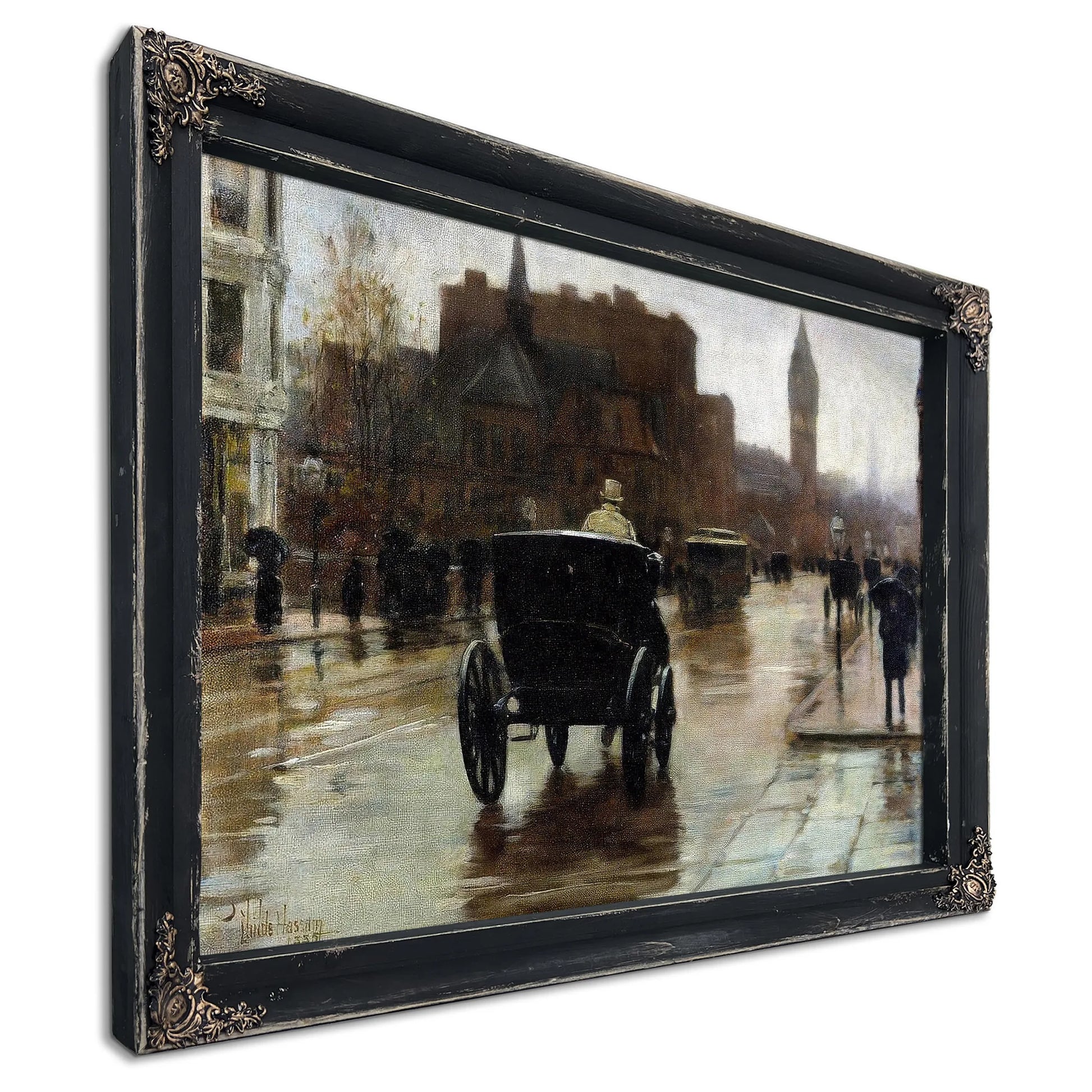Columbus Avenue Rainy Day By Childe Hassam Fine Art Print