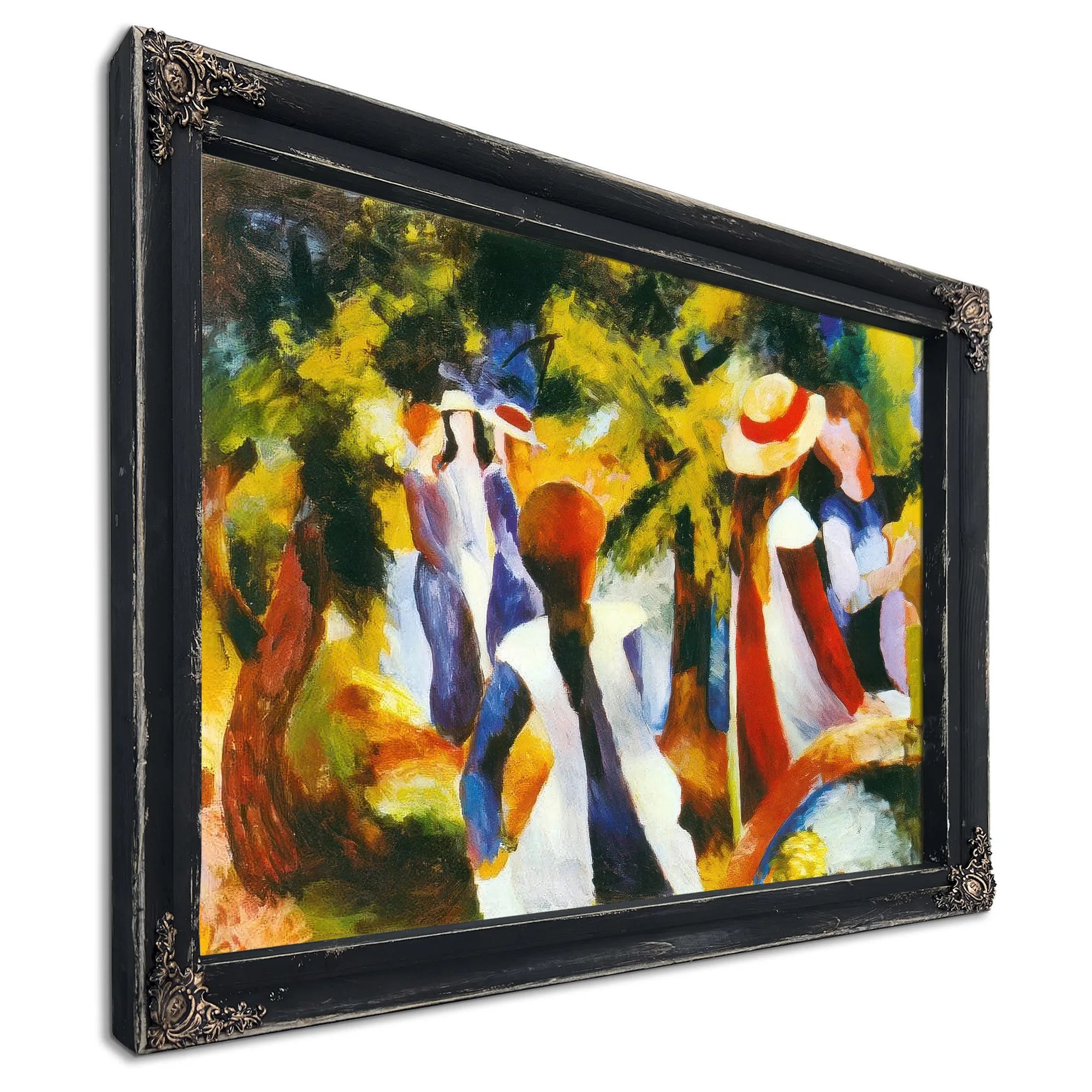Young Girls Under The Trees By August Macke Fine Art Print