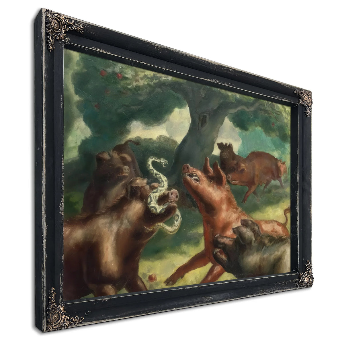 Hogs Killing A Snake By John Steuart Curry