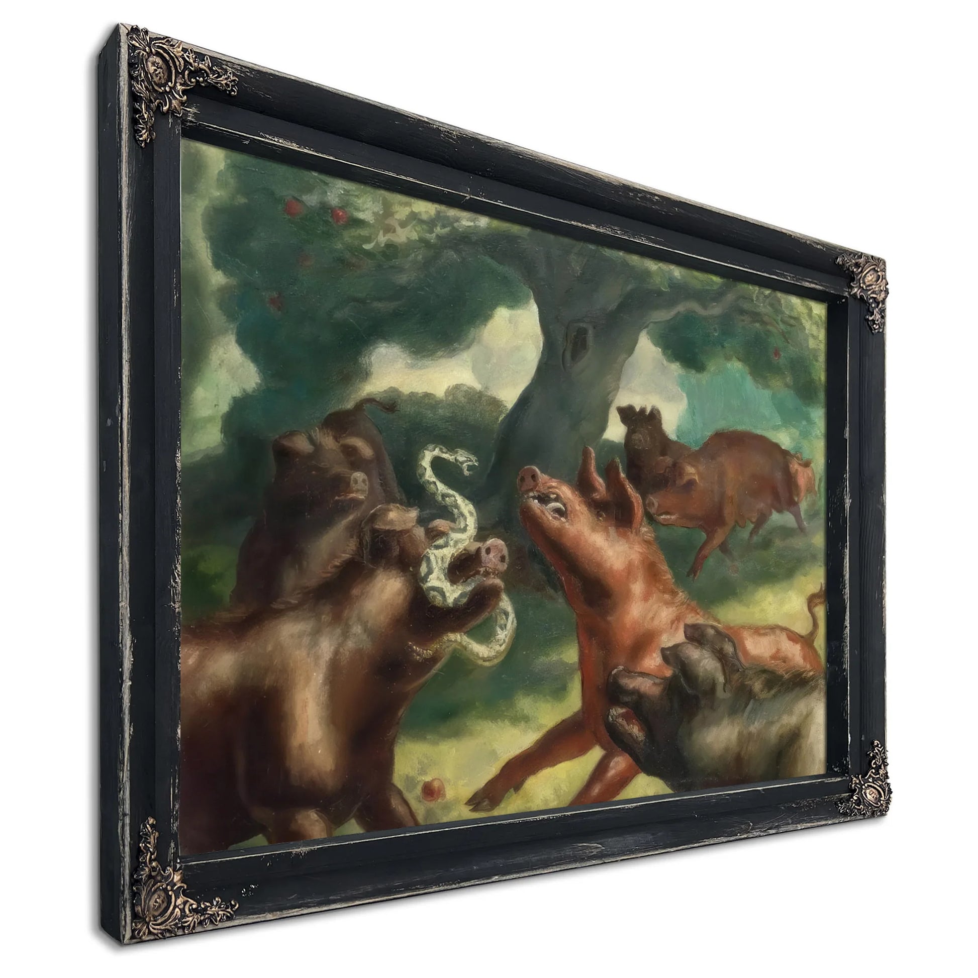 Hogs Killing A Snake By John Steuart Curry Fine Art Print