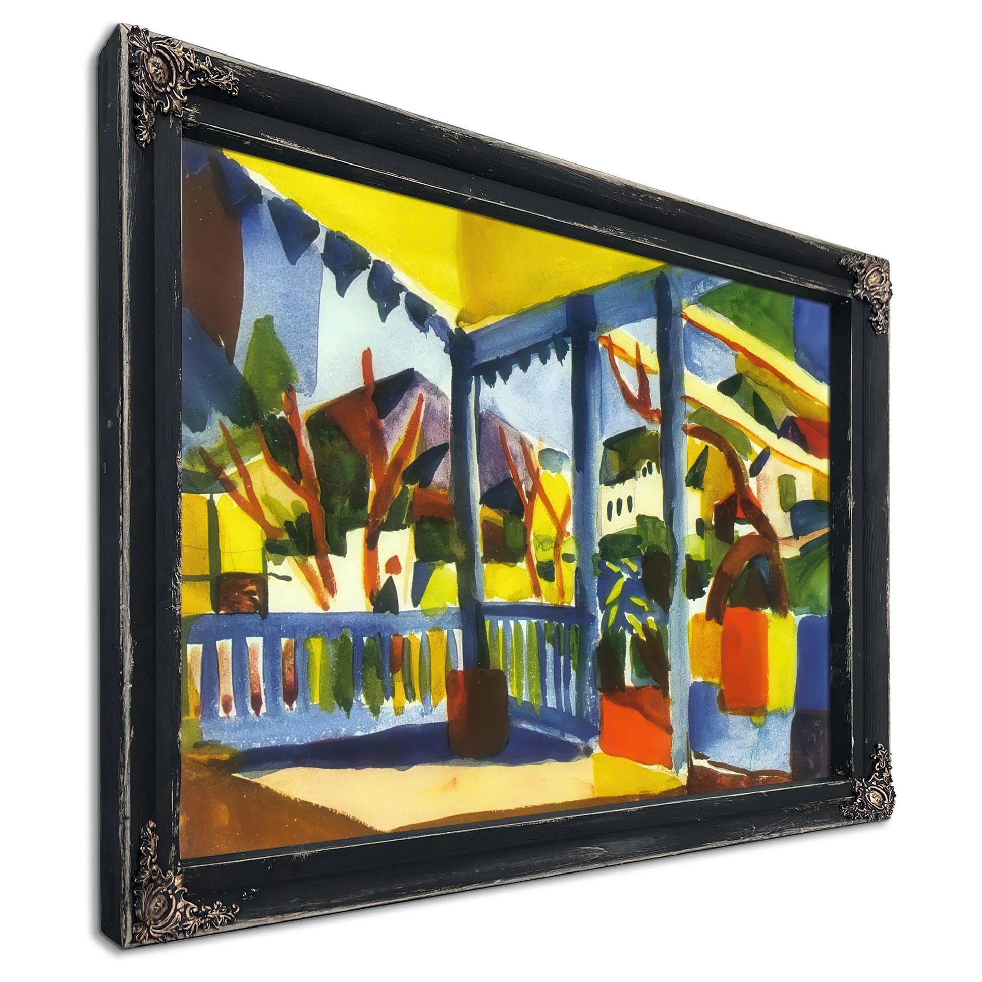 Terrace Of The Vila In St Germain By August Macke Fine Art Print