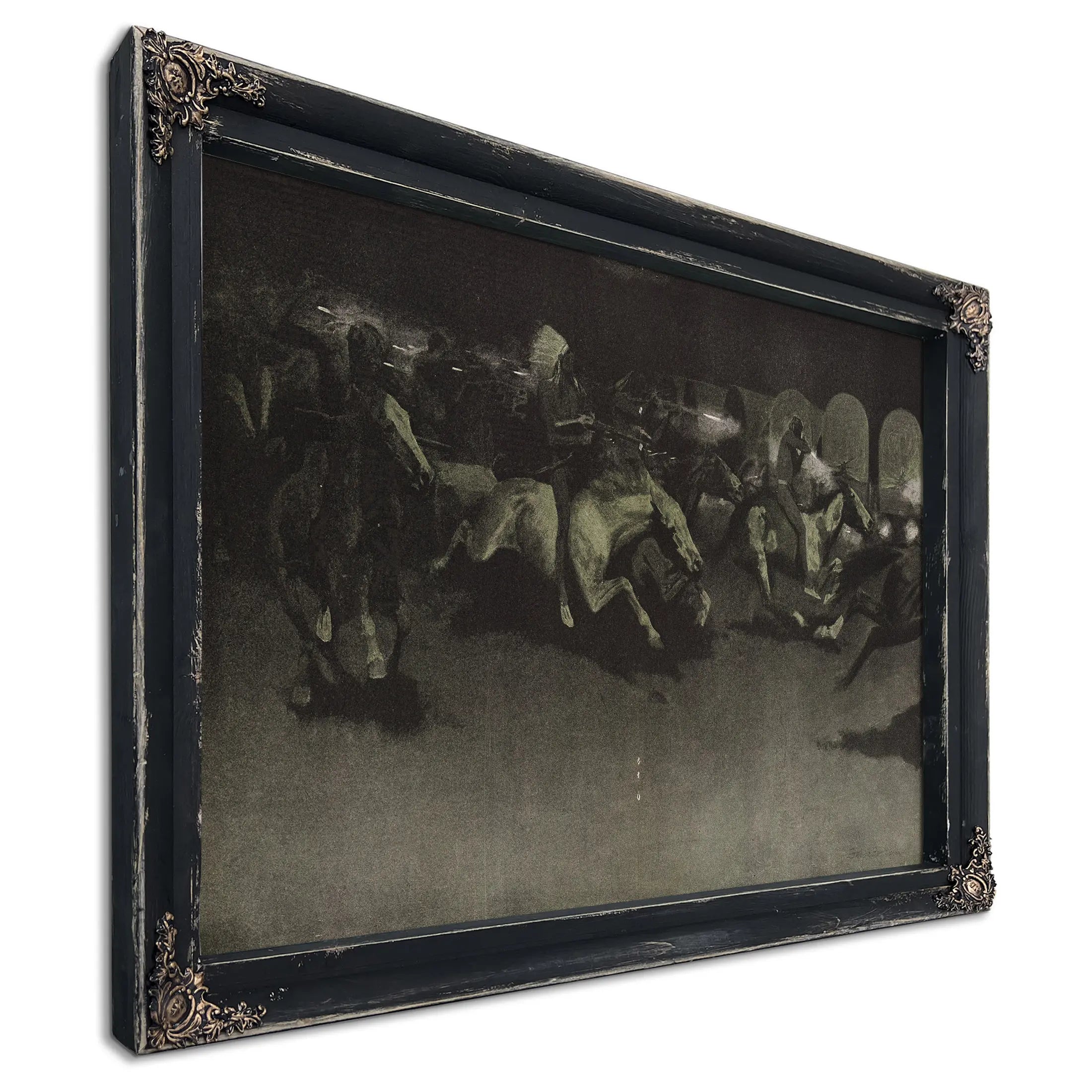 A Night Attack On A Government Wagon Train by Frederic Remington
