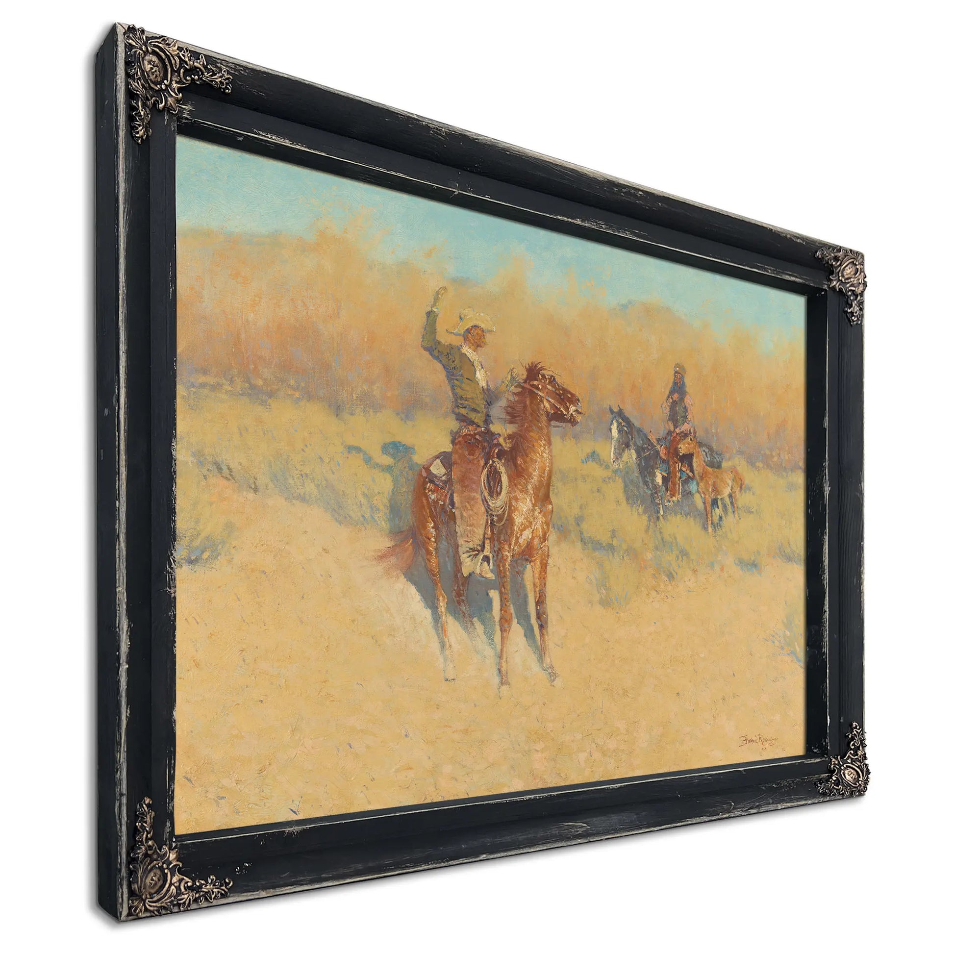 The Long Horn Cattle Sign by Frederic Remington