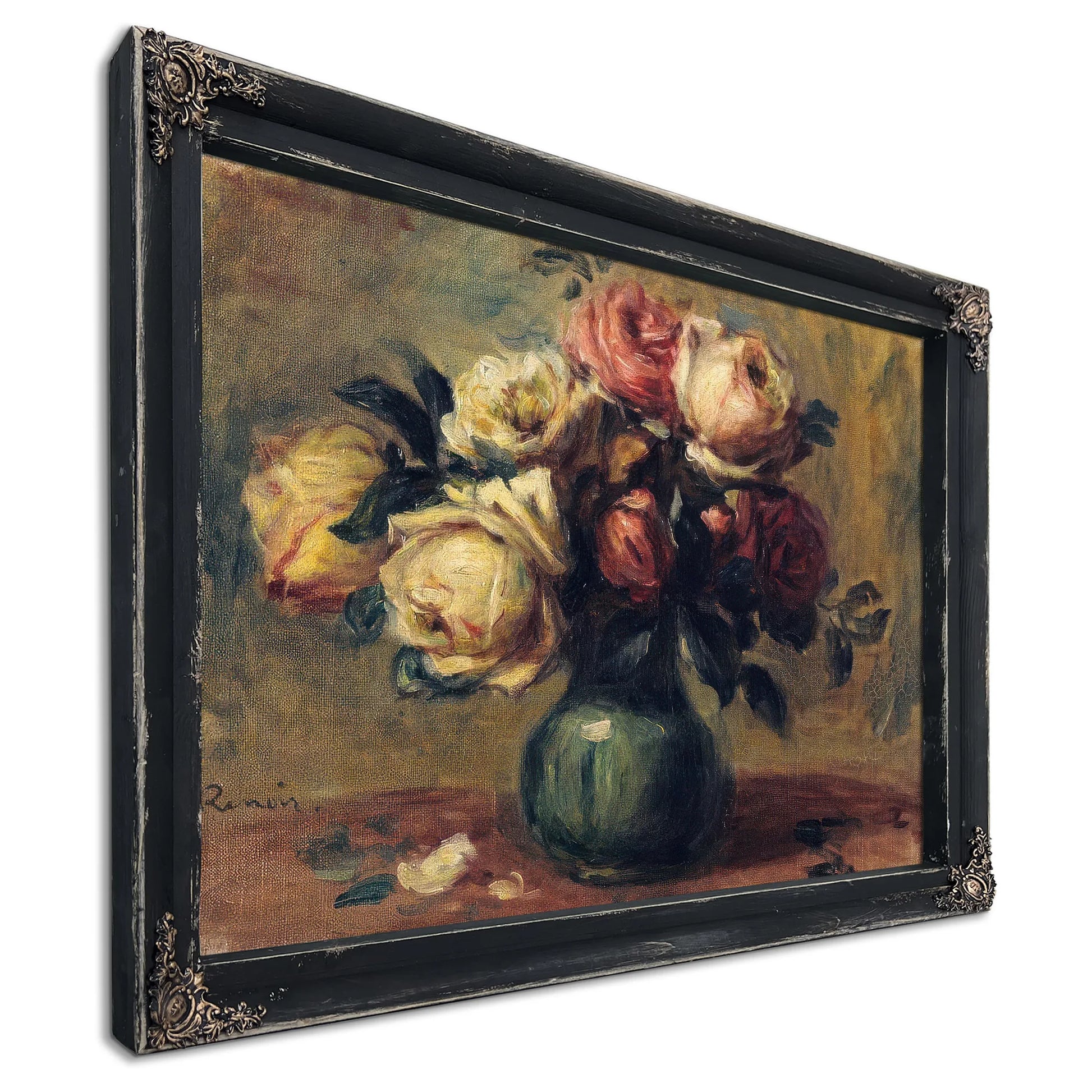 Roses In A Vase By Pierre August Renoir Fine Art Print