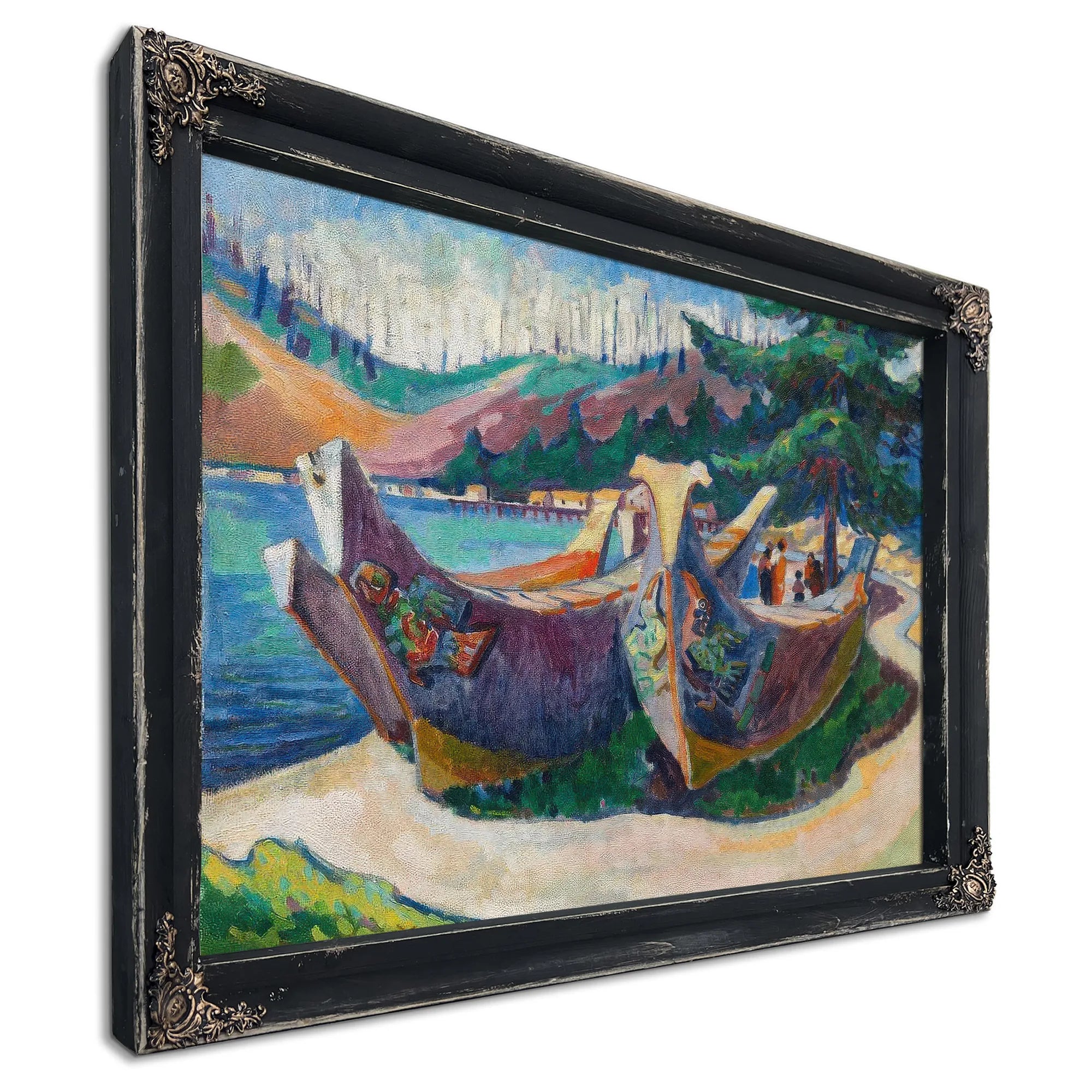 War Canoes Alert Bay 1912 By Emily Carr Fine Art Print