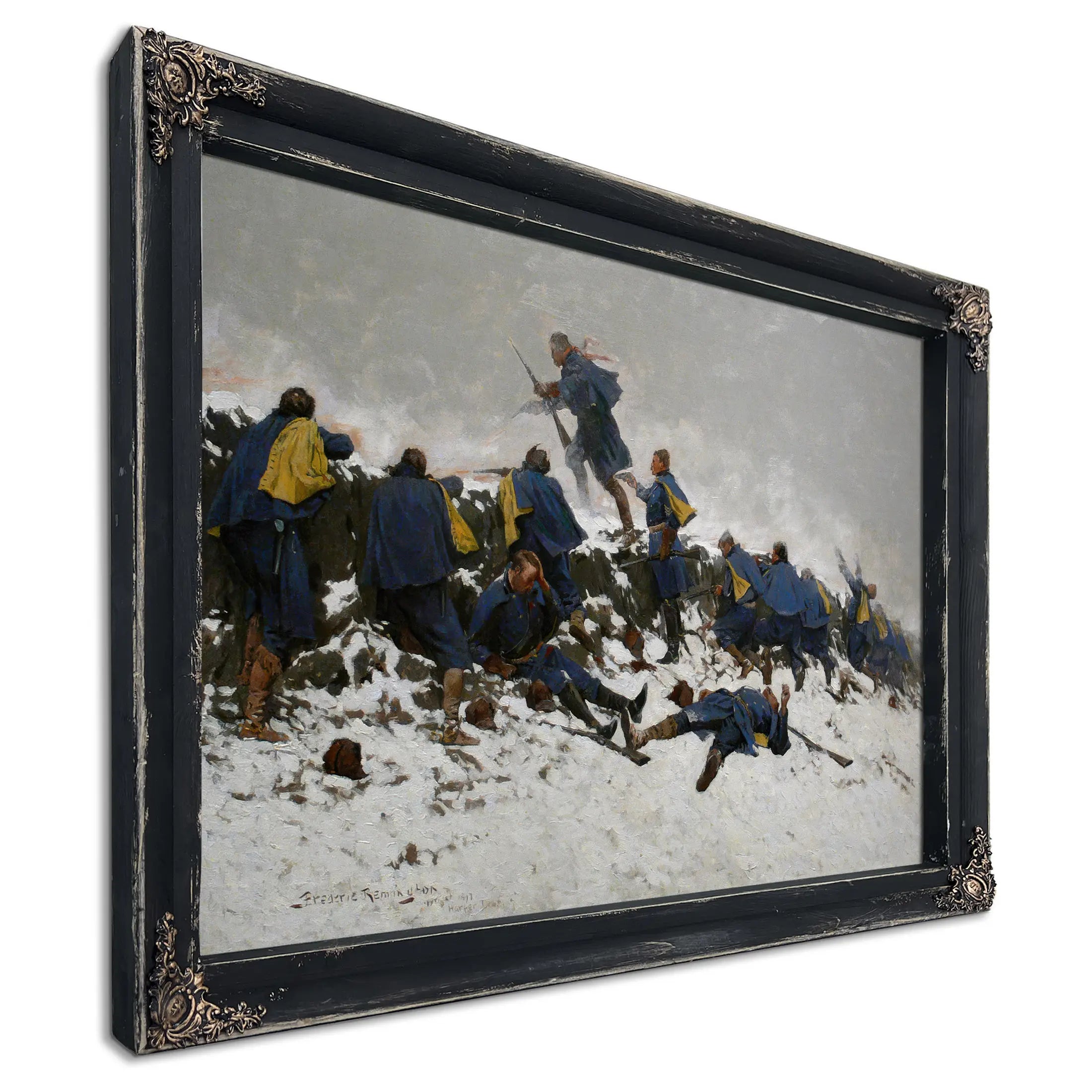 Remington Through The Smoke Sprang The Daring Soldier by Frederic Remington