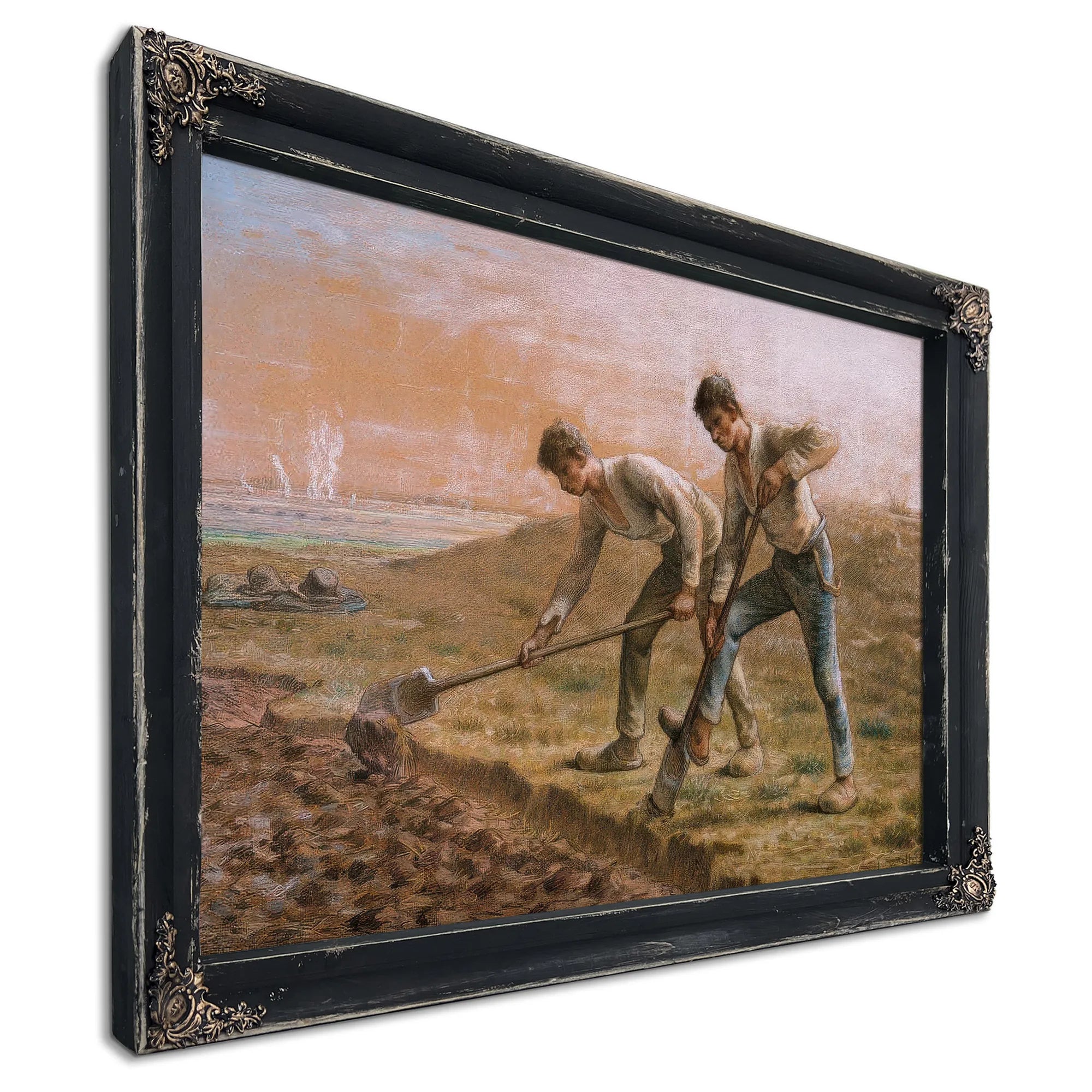 Two Men Turning Over The Soil By Jean Francois Millet Fine Art Print