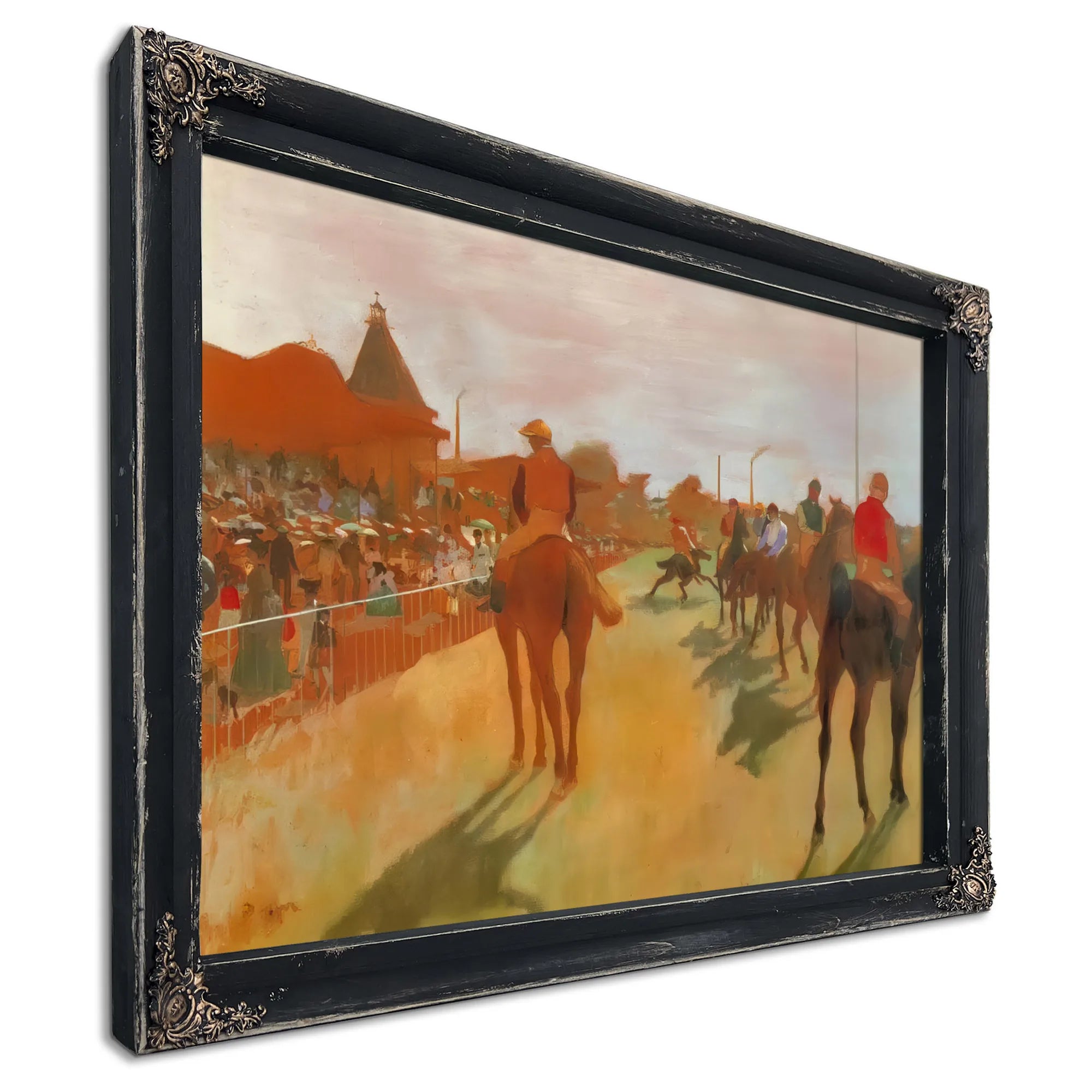 Race Horses In The Front Of The Stands By Edgar Degas Fine Art Print