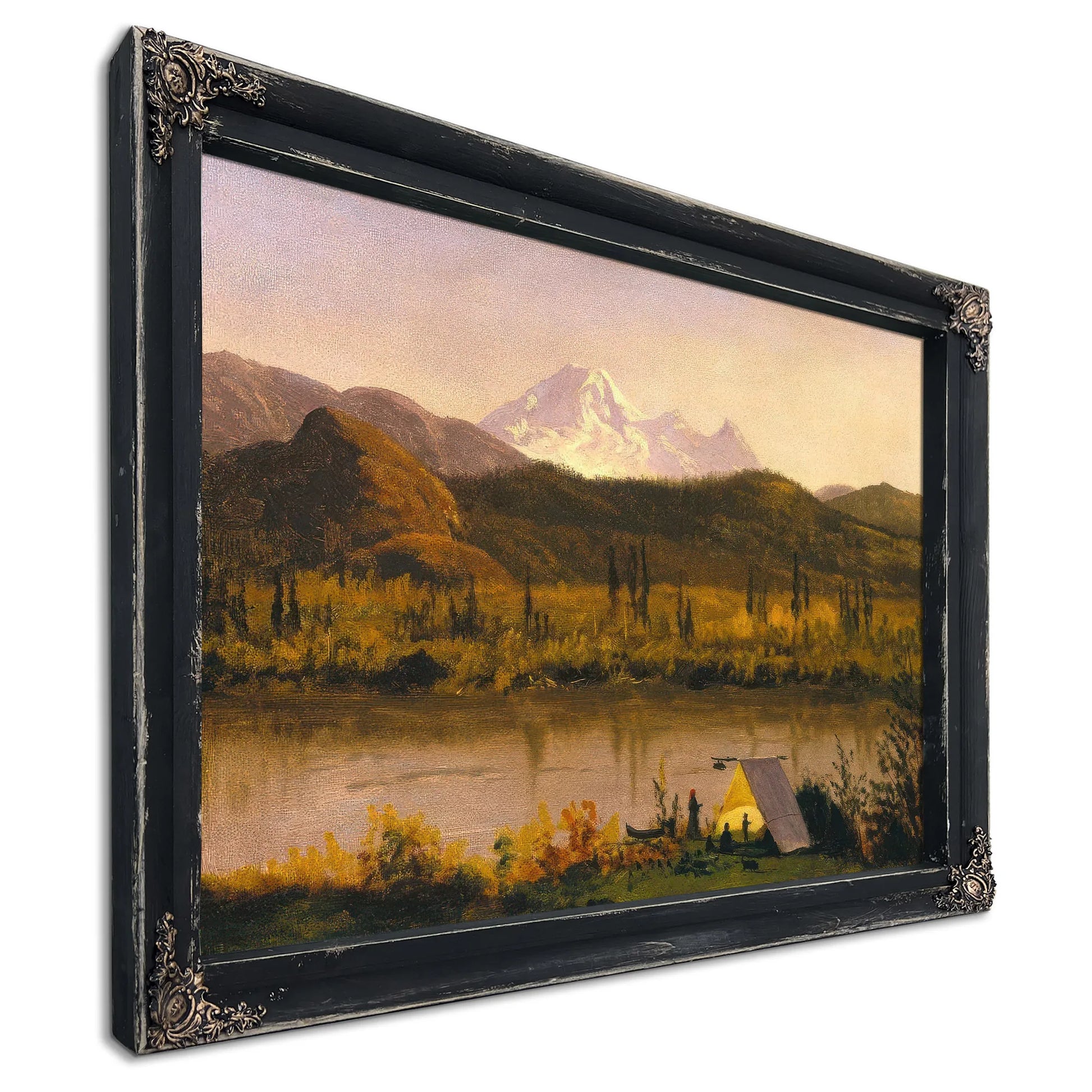 Mount Baker Washington From The Frazier River Encampment In The Rockies By Albert Bierstadt Fine Art Print