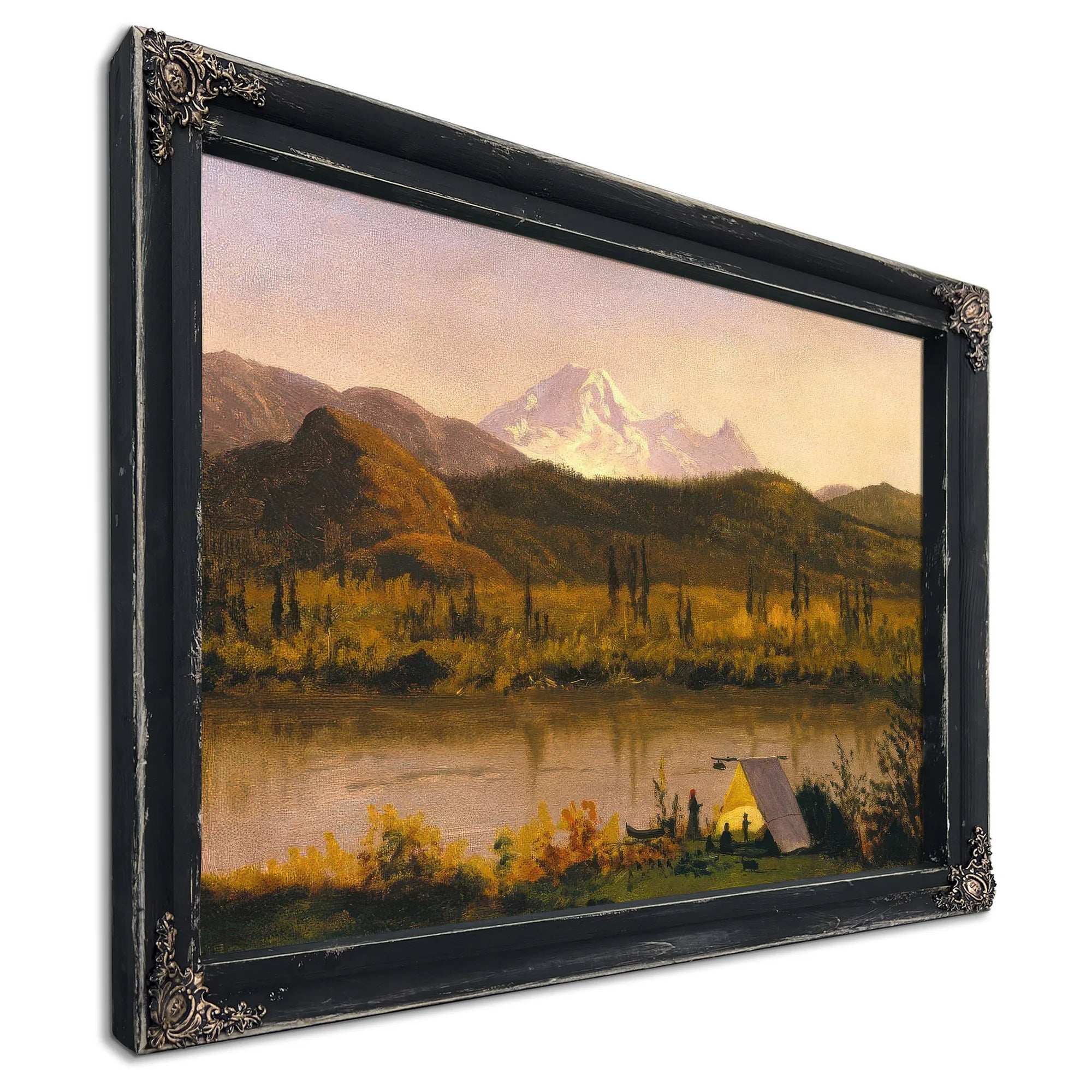 Mount Baker Washington From The Frazier River Encampment In The Rockies By Albert Bierstadt Fine Art Print