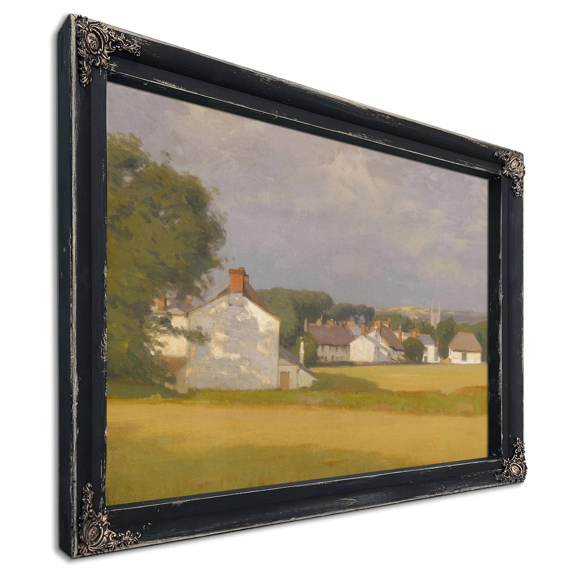 Village With A Church Spire In The Distance 1902 By William Wendt Fine Art Print