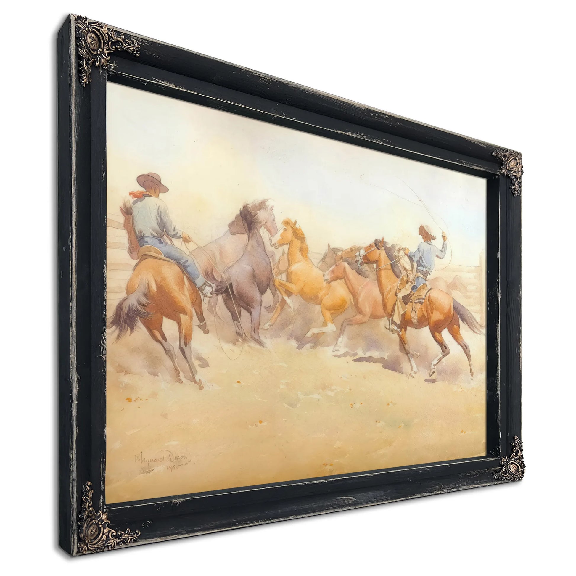 Roping Horses By Maynard Dixon Fine Art Print