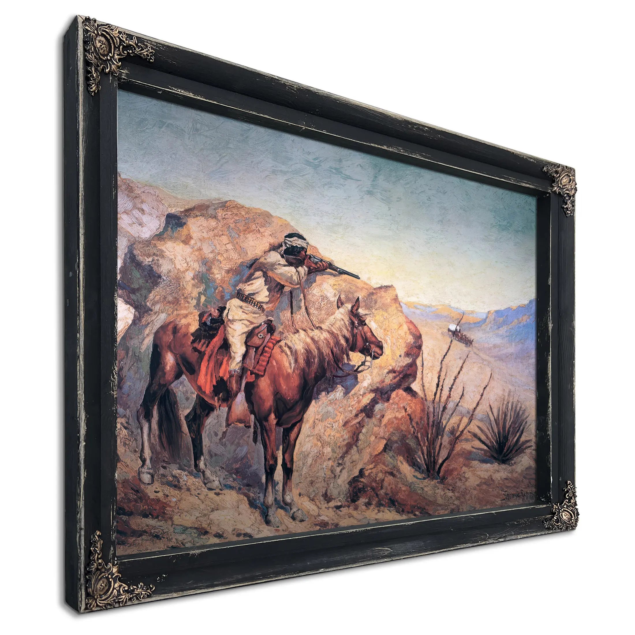 Apache Ambush Oil On Canvas by Frederic Remington