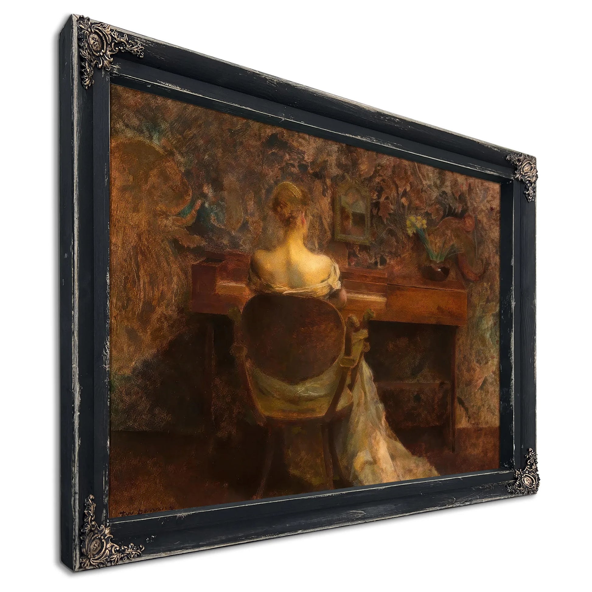 The Spinet By Thomas Wilmer Dewing Fine Art Print