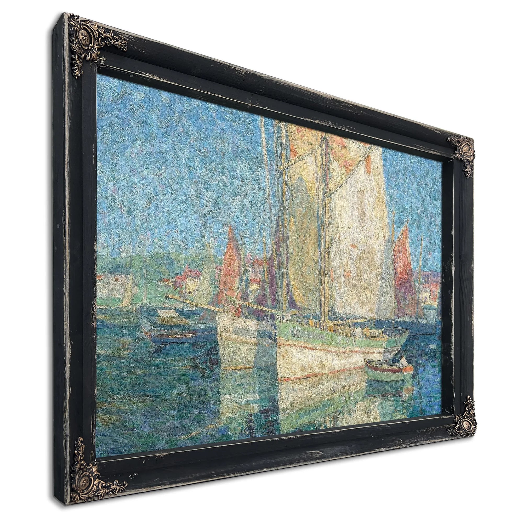 Fishing Boats In A Harbor By Edgar Payne Fine Art Print