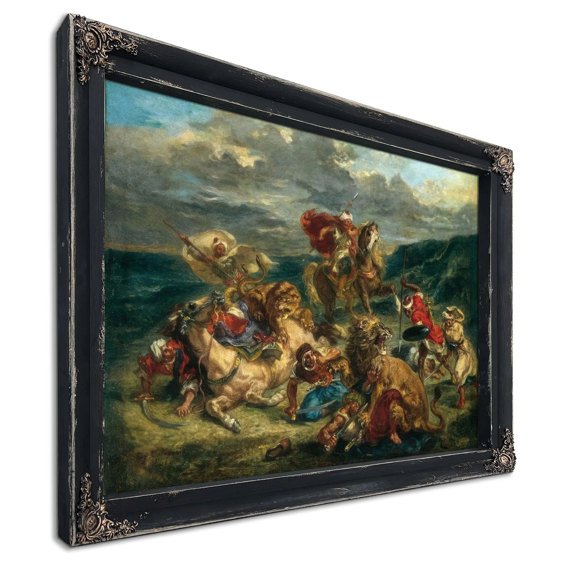 Lion Hunt By Eugene Delacroix Fine Art Print