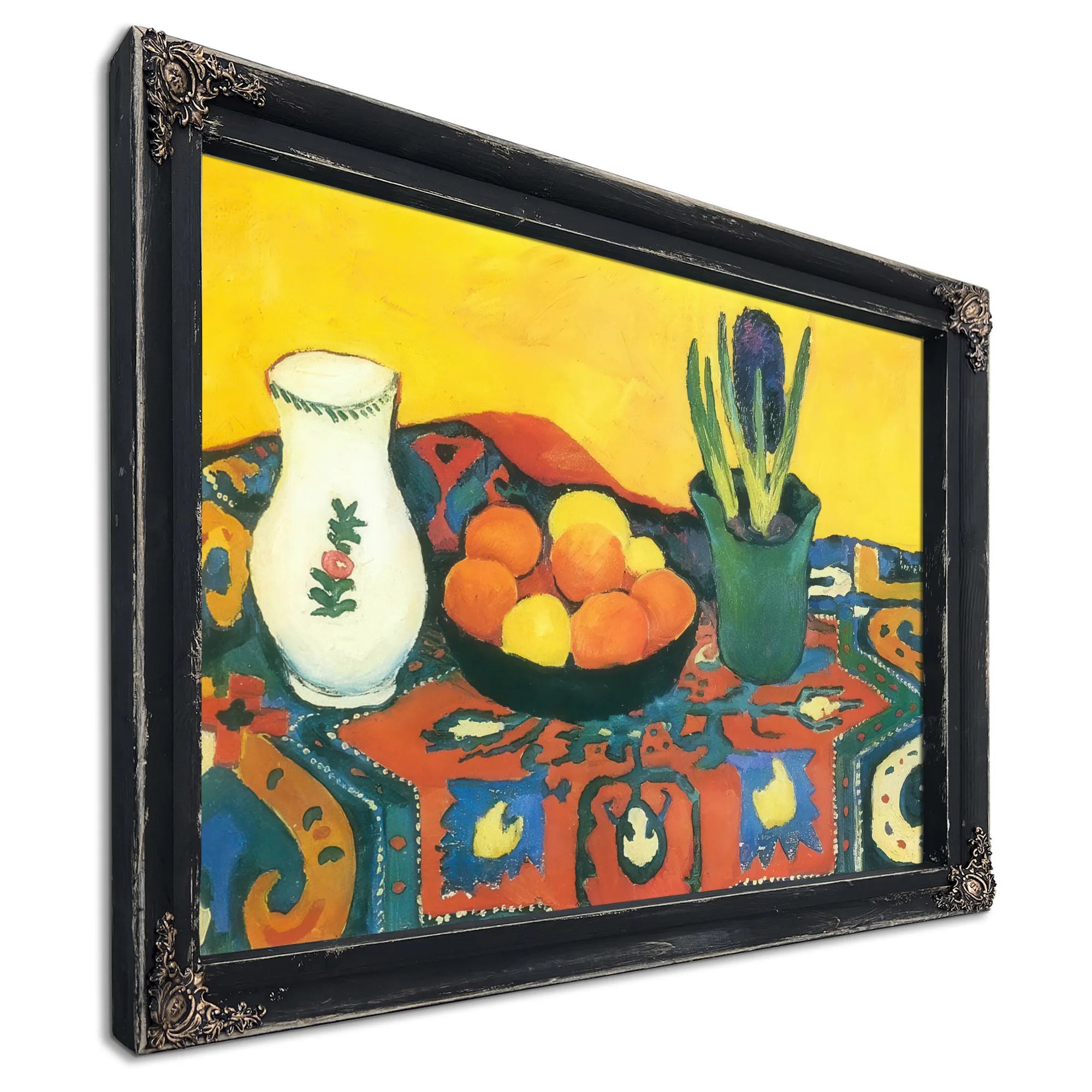 Stil Life With Hyacinthys And Carpet By August Macke Fine Art Print