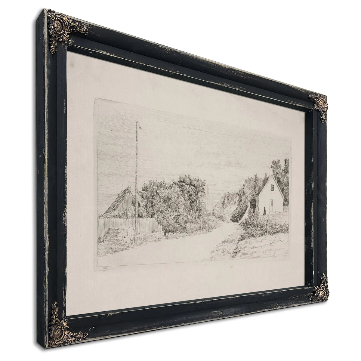 Landevejen Mellem Husene Ellekilde by Carl Bloch