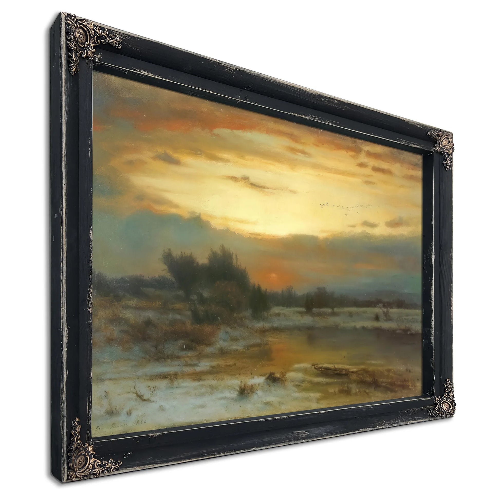 Winter Close Of Day A Winter Sky By George Inness Fine Art Print