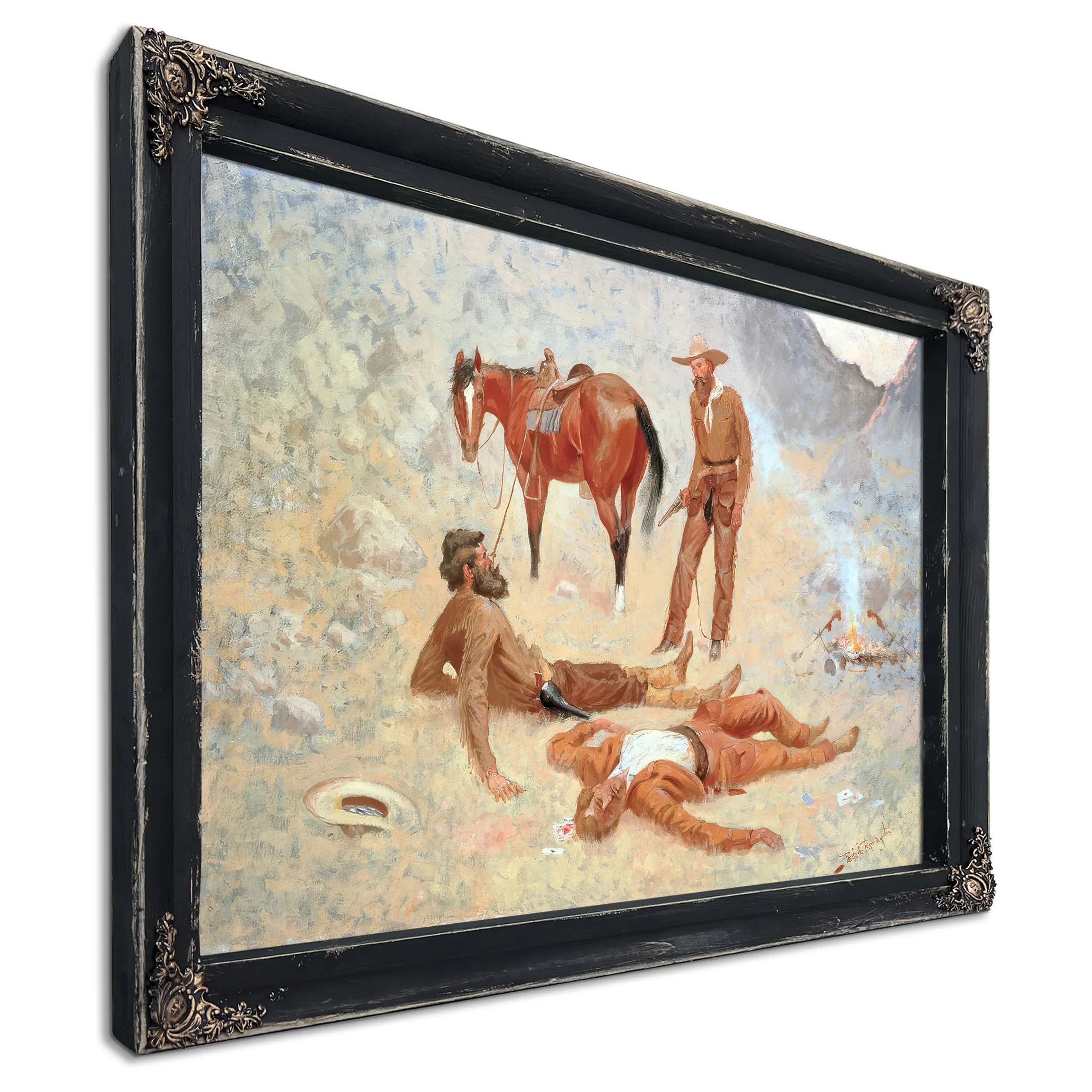 He Lay Where He Had Been Jerked Still As A Log by Frederic Remington
