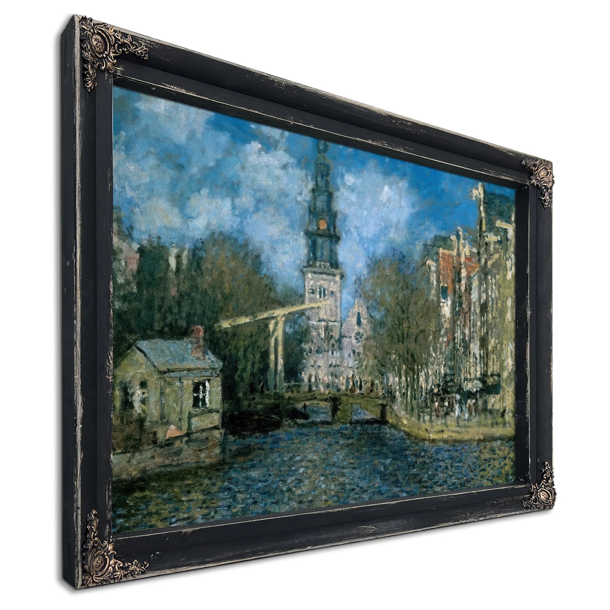 Zuiderkerk At Amsterdam Looking Up The Groenburgwal By Claude Monet Fine Art Print
