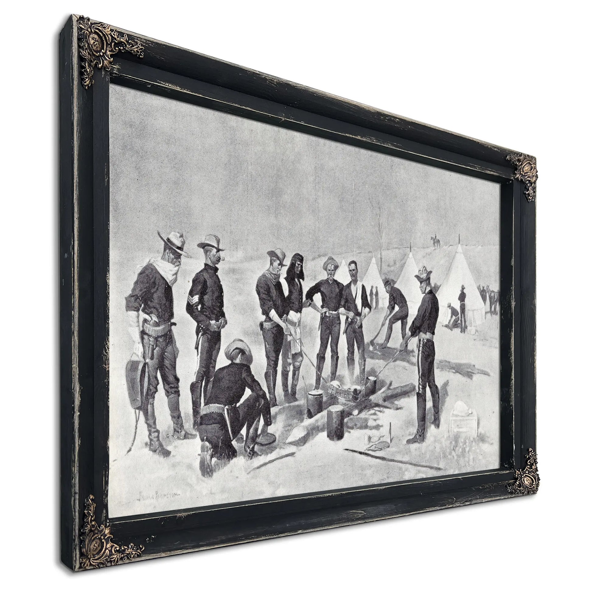 Remingtonuscavalrychristmasbeefroast  by Frederic Remington